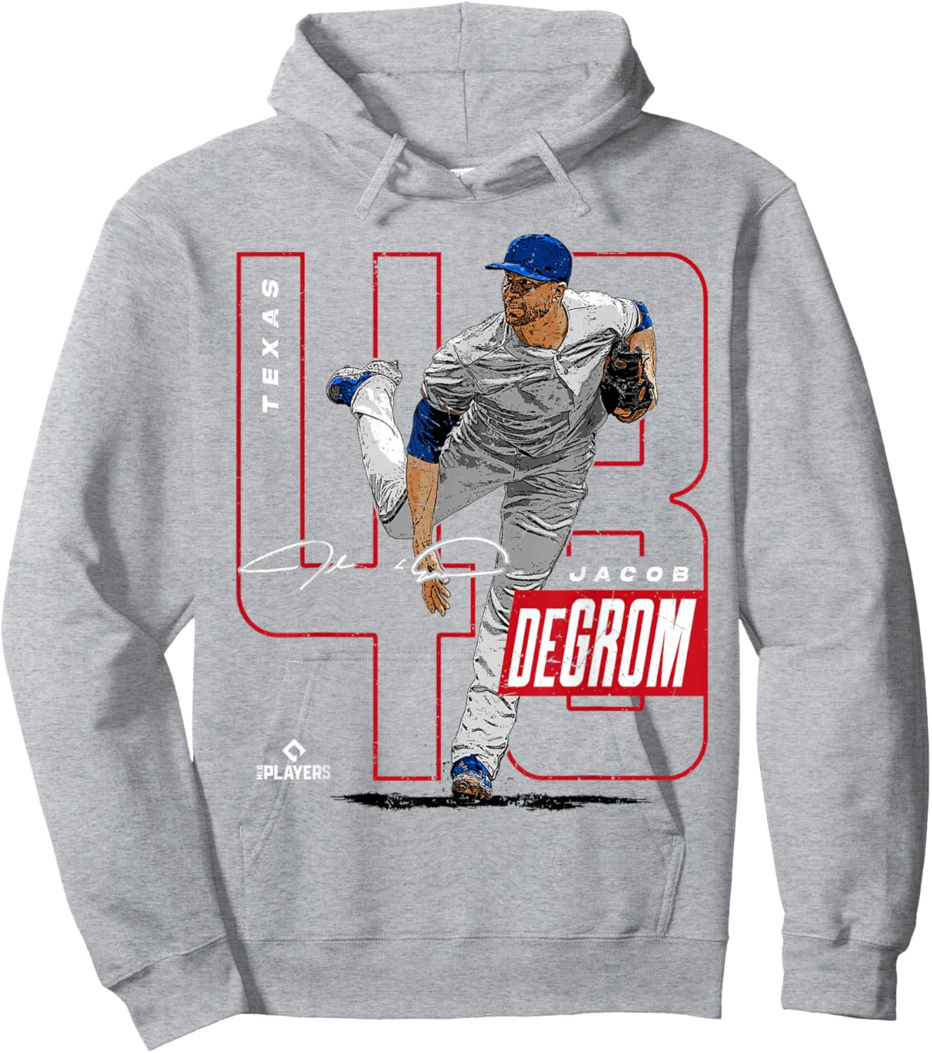 Jacob Degrom | MLB Baseball Players Texas | MLBJDE201M Hoodie - Hoodie | Ash