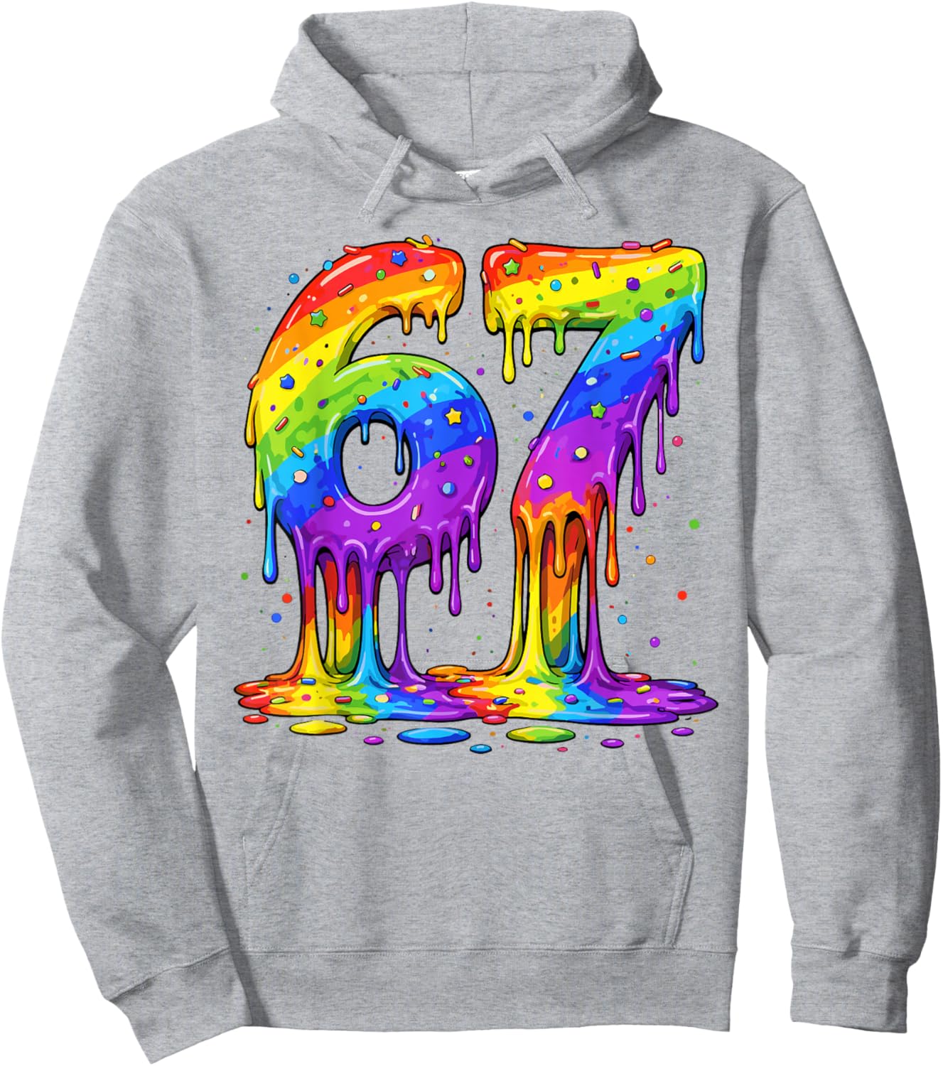 67 Drip Six Seven Meme LGBTQ Rainbow Pride Month Proud Ally Hoodie - Hoodie | Ash