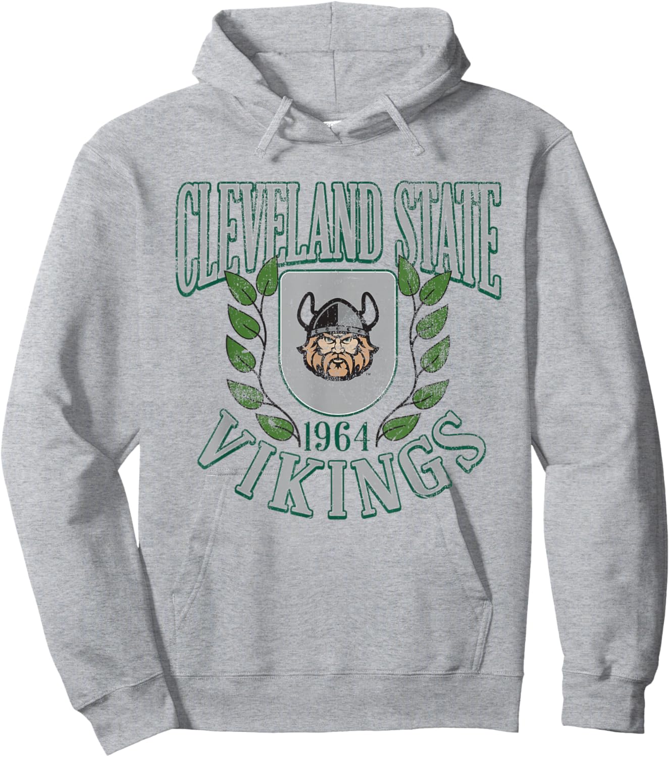 Cleveland State Vikings Retro Shield White Hoodie - Hoodie | Ash