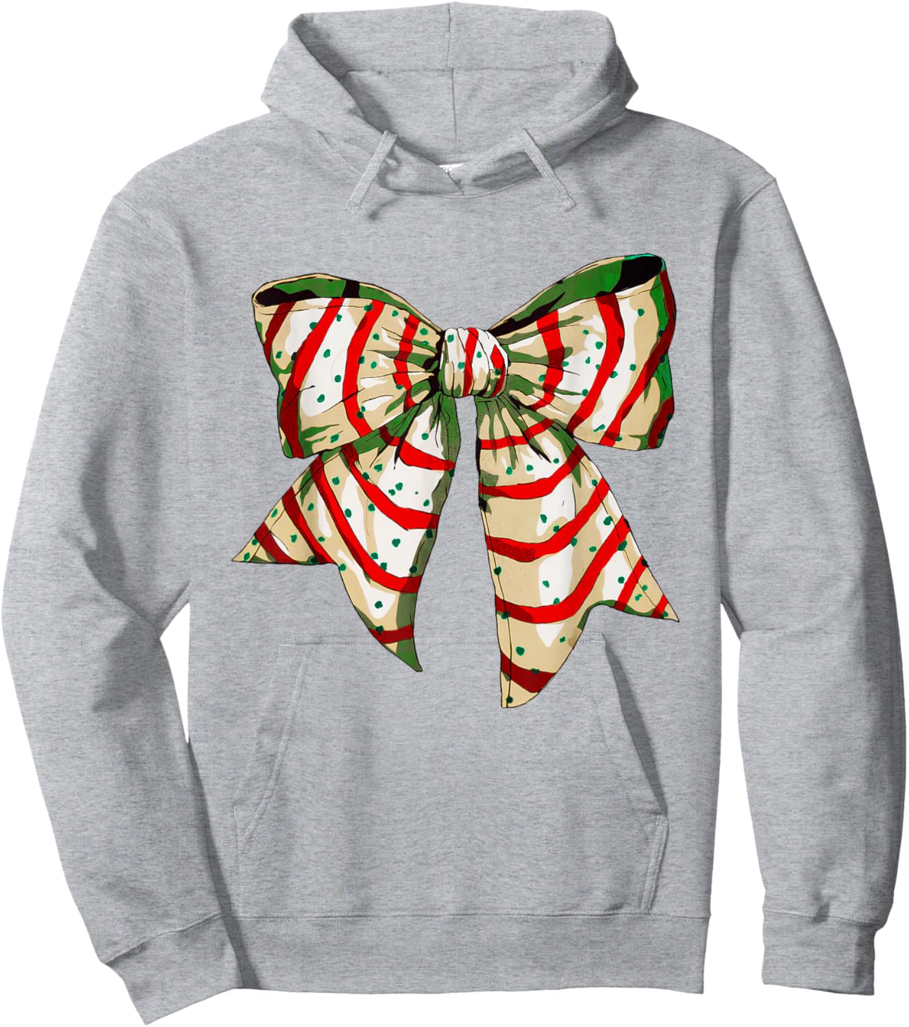 Funny Christmas Outfit Women Kids Christmas Coquette Bow Tree Cakes Xmas Pajamas Women Girl Hoodie - Hoodie | Ash