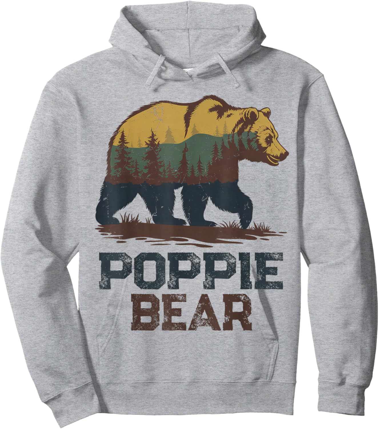 Poppie Bear Father's Day Vintage Birthday Christmas Poppie Hoodie - Hoodie | Ash