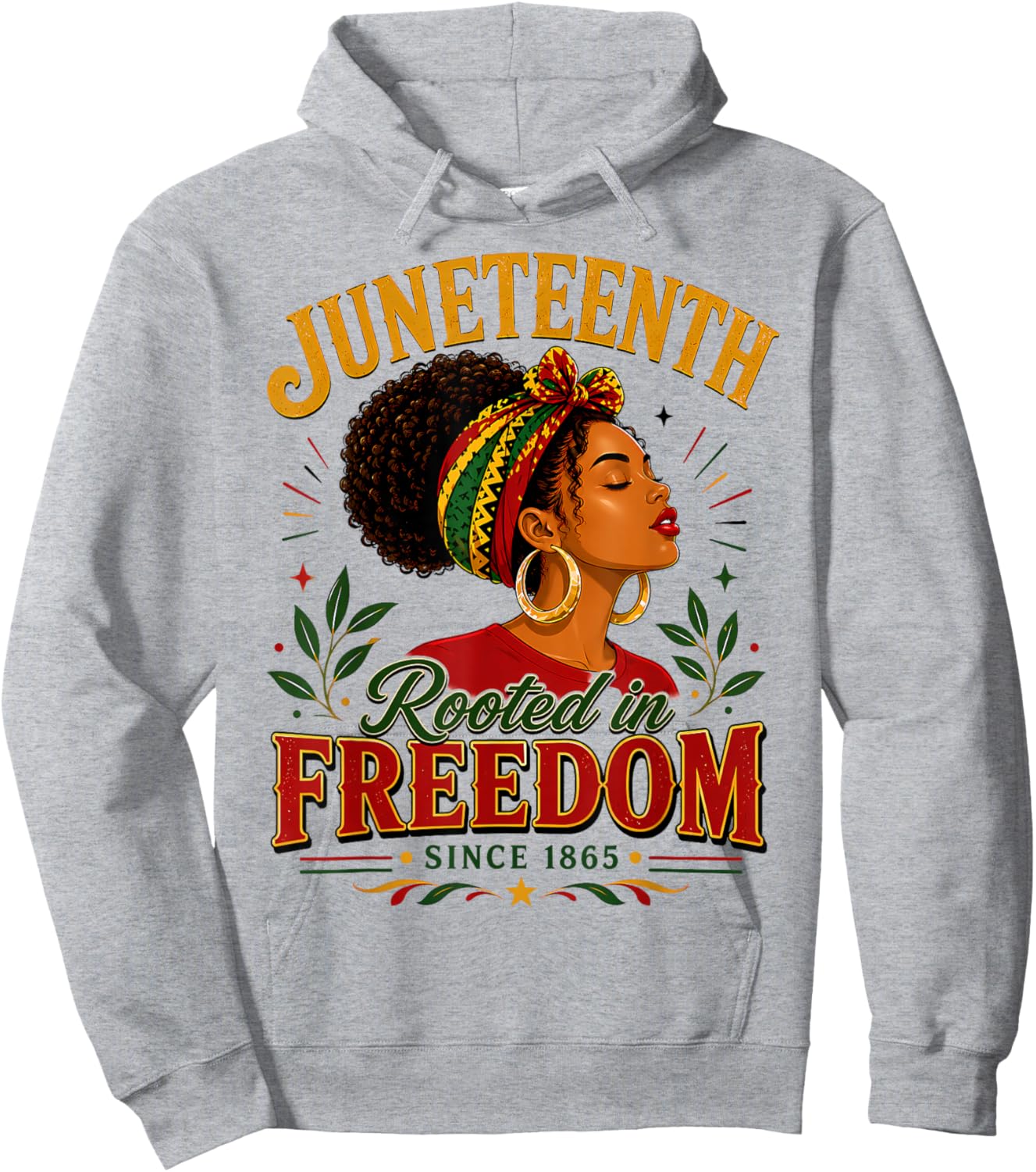 Juneteenth Rooted in Freedom Since 1865 Black Women Afro Hoodie - Hoodie | Ash