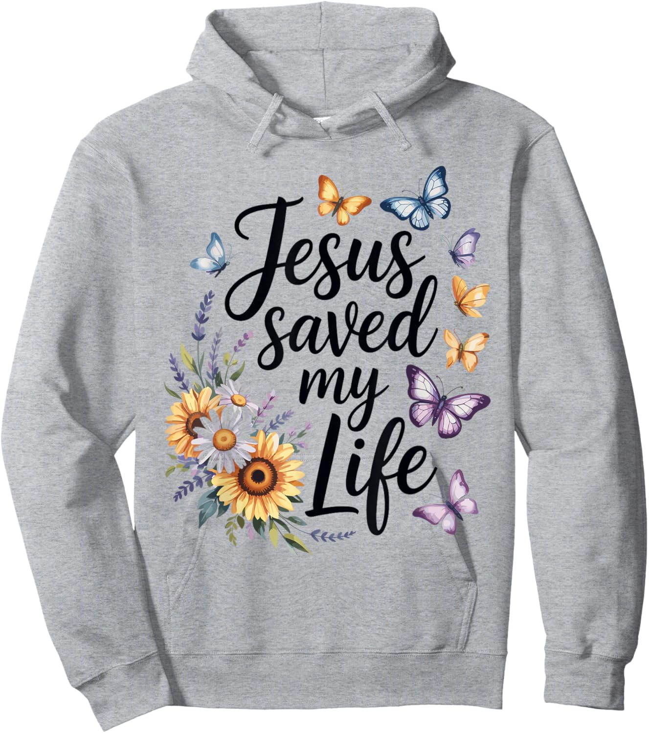 Jesus Saved My Life Christian Faith Bible Verse Hoodie - Hoodie | Ash