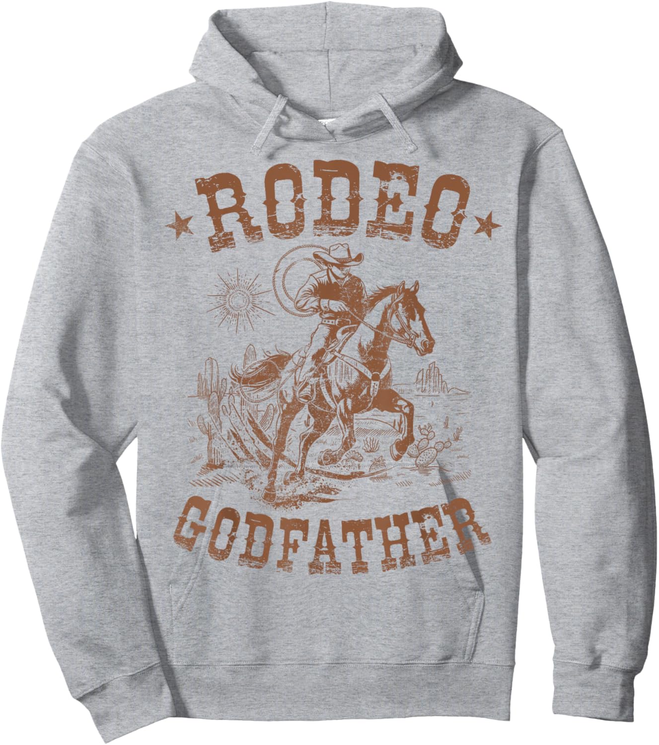 Rodeo Godfather Western Cowboy Family Matching Father's Day Hoodie - Hoodie | Ash