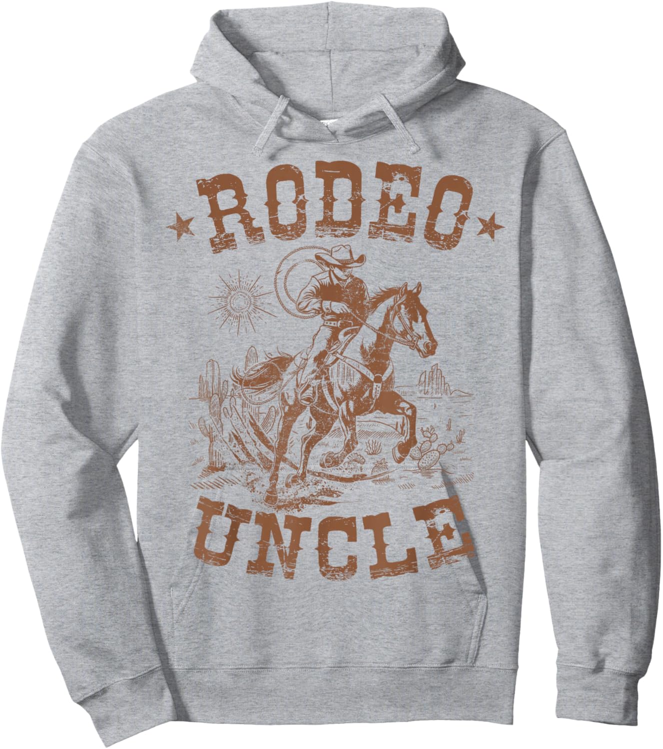 Rodeo Uncle Western Cowboy Family Matching Father's Day Hoodie - Hoodie | Ash