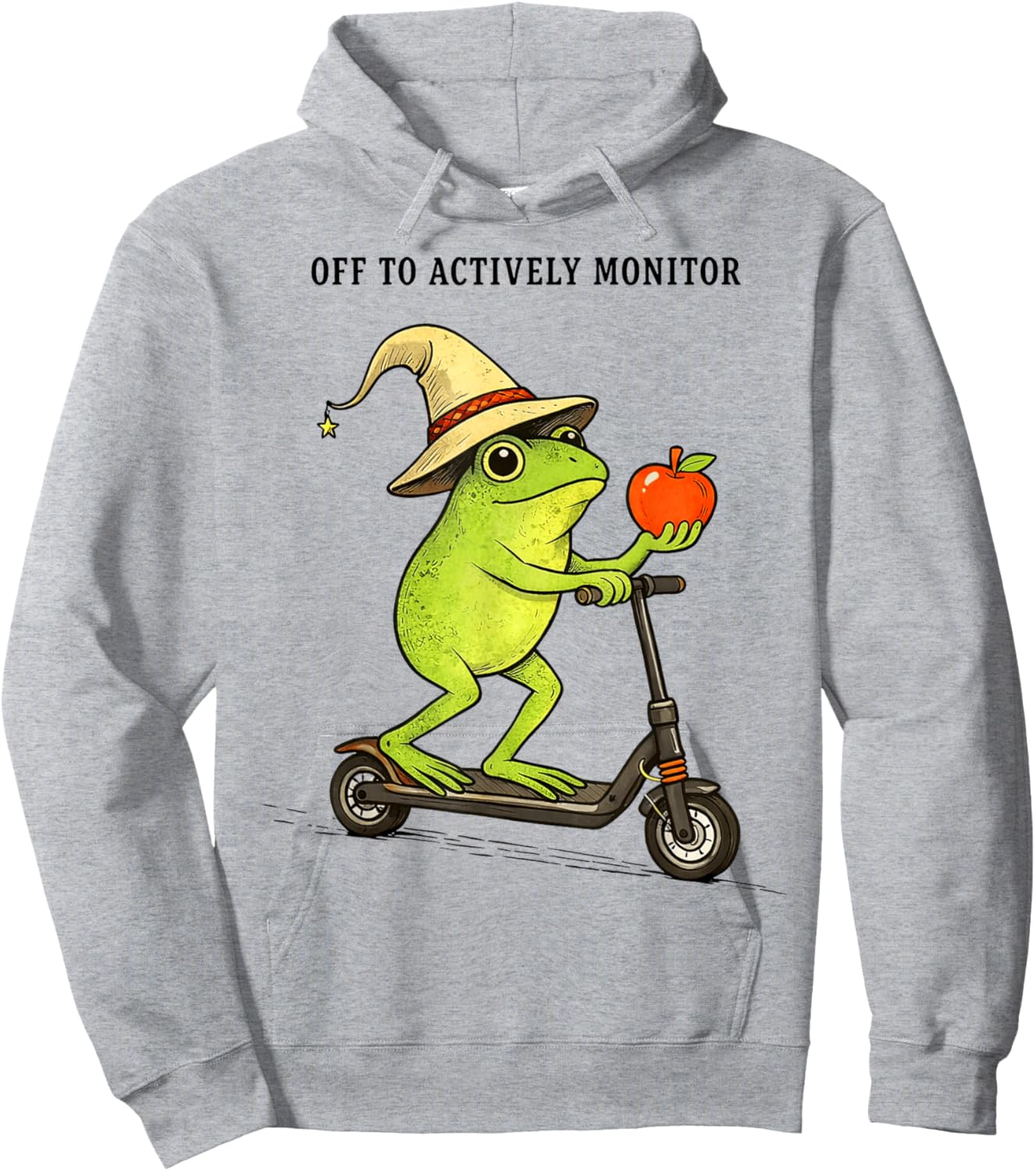 Off to Actively Monitor,Frog Scooter Teacher Testing Hoodie - Hoodie | Ash