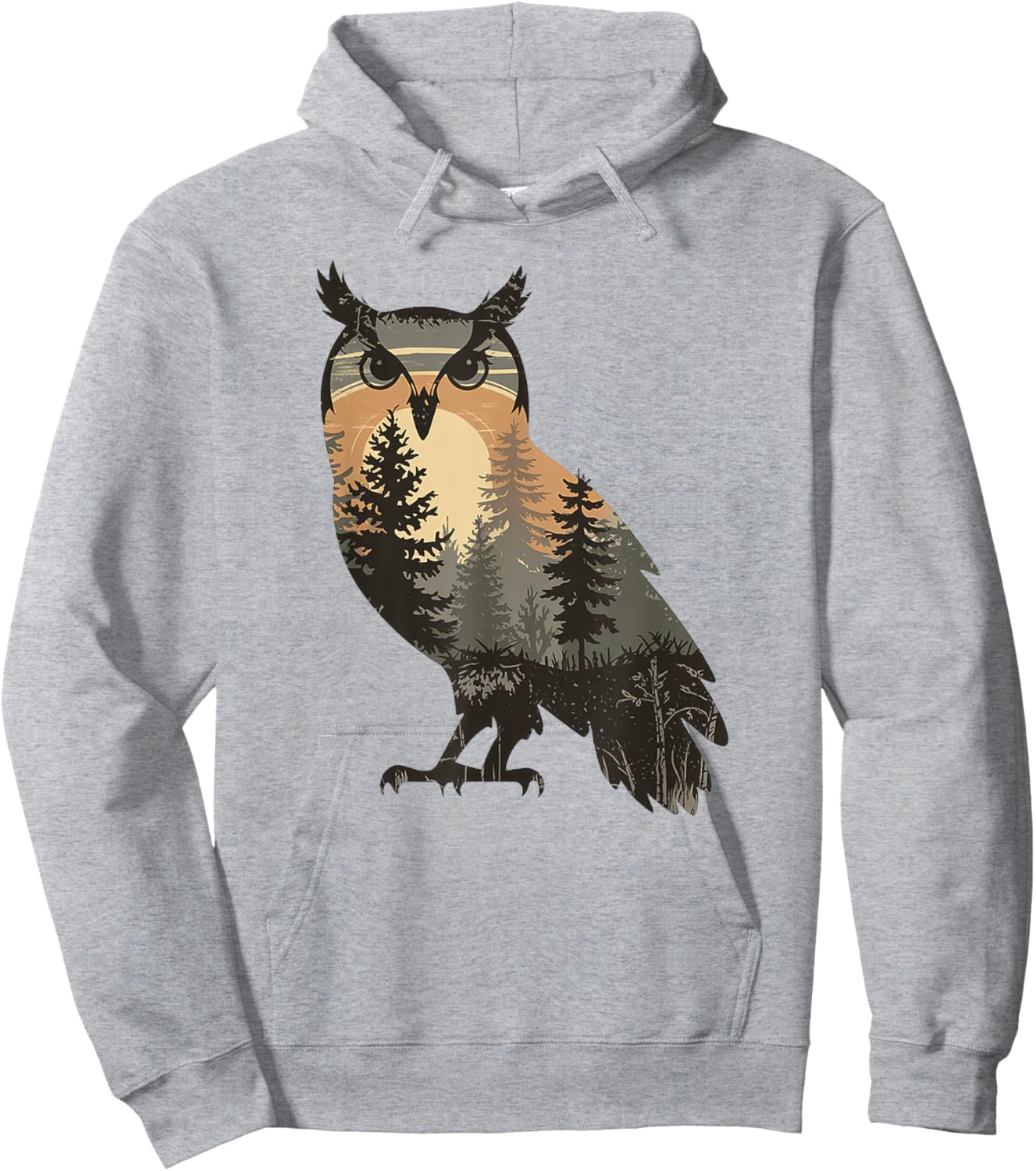 Owl Hunting Hiking Outdoor Camping Forest Men Women Owl Hoodie - Hoodie | Ash