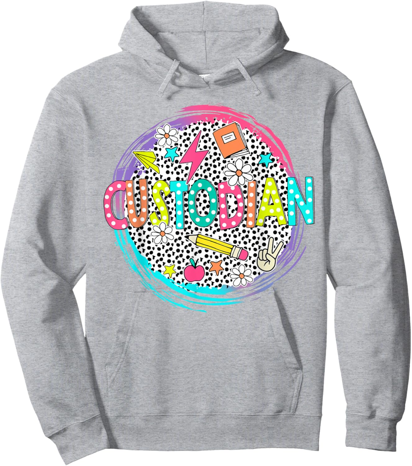Cute Custodian Shirt First Day of school Back to school gift Hoodie - Hoodie | Ash