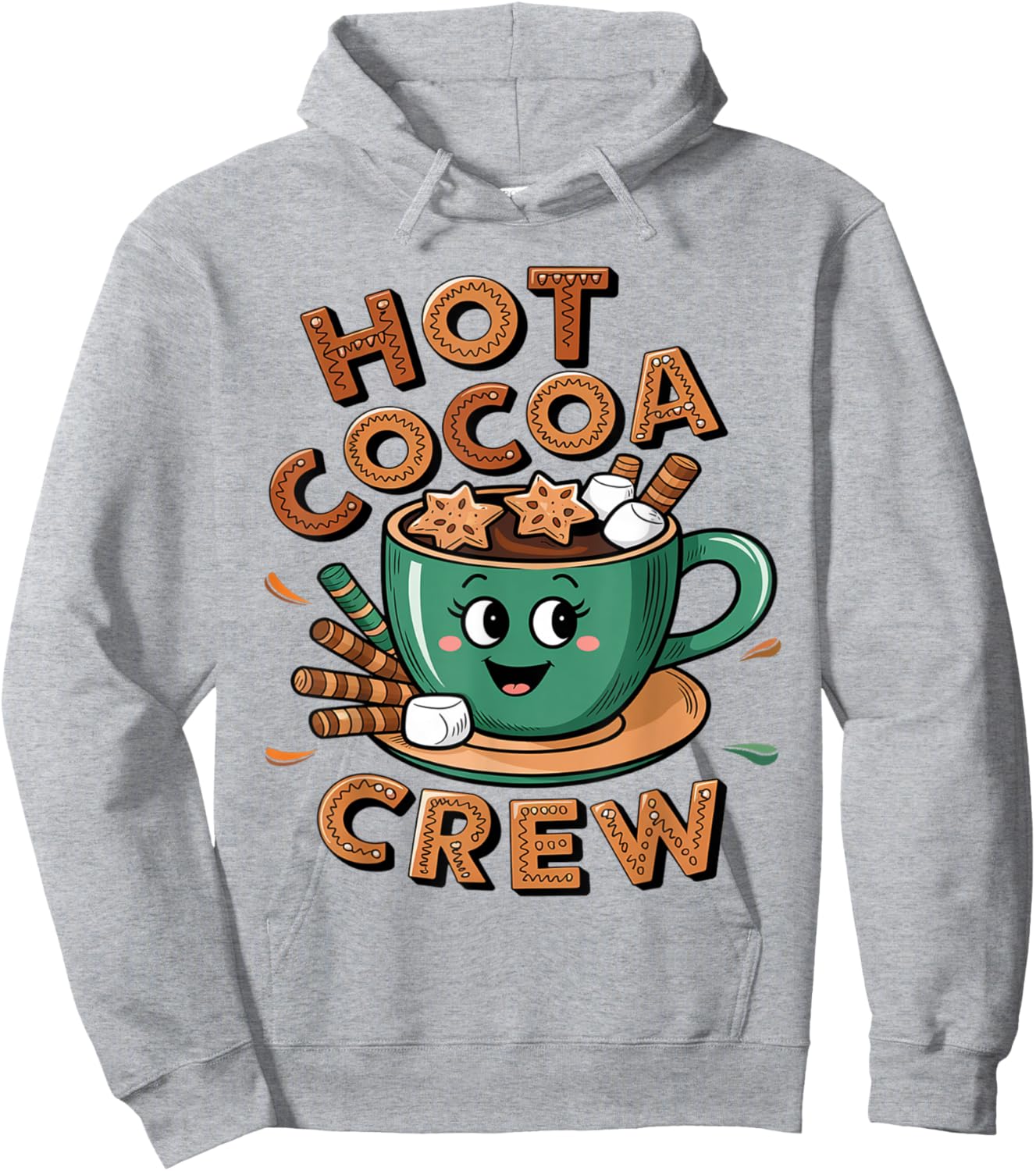 Hot Cocoa Crew Cozy Winter Holiday Team Xmas Matching Hoodie - Hoodie | Ash