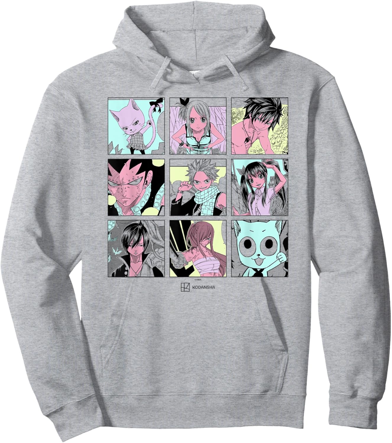Fairy Tail Main Characters Box Up Retro Manga Panels Hoodie - Hoodie | Ash