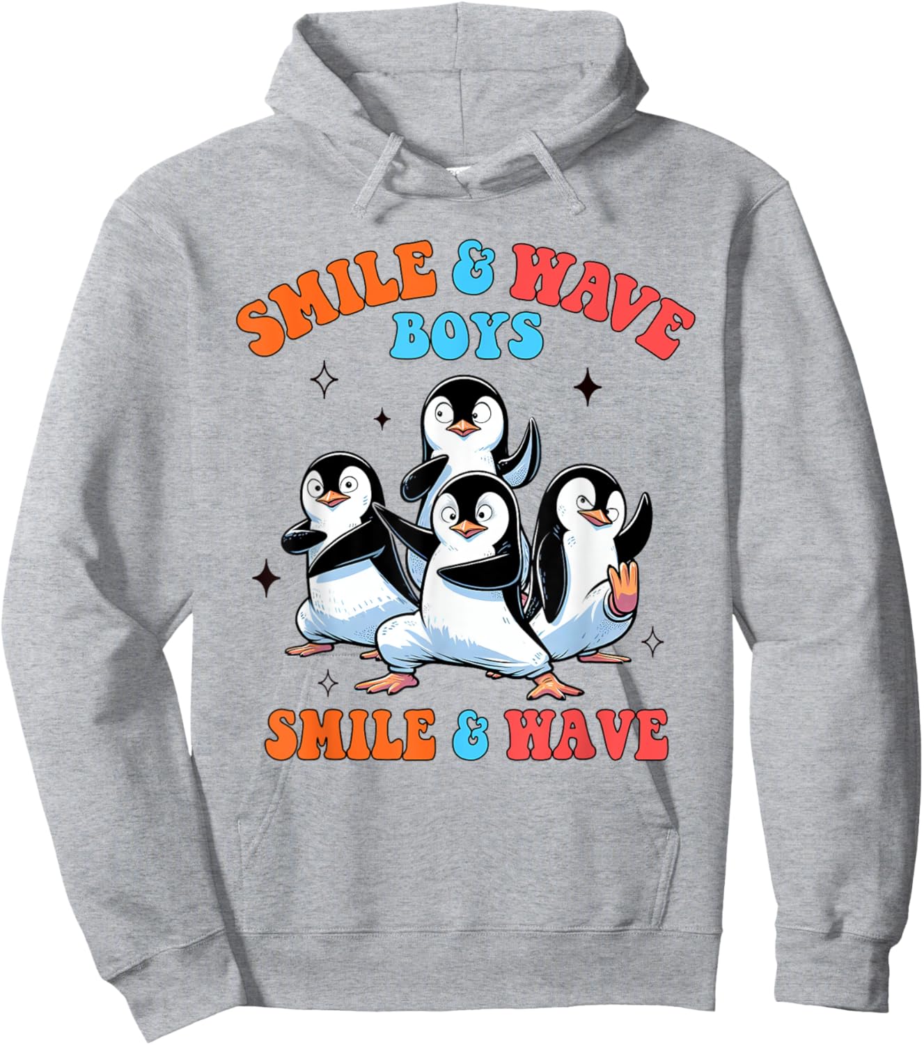 Penguin Lover Smile And Wave Boys Penguins Animal Lover Hoodie - Hoodie | Ash