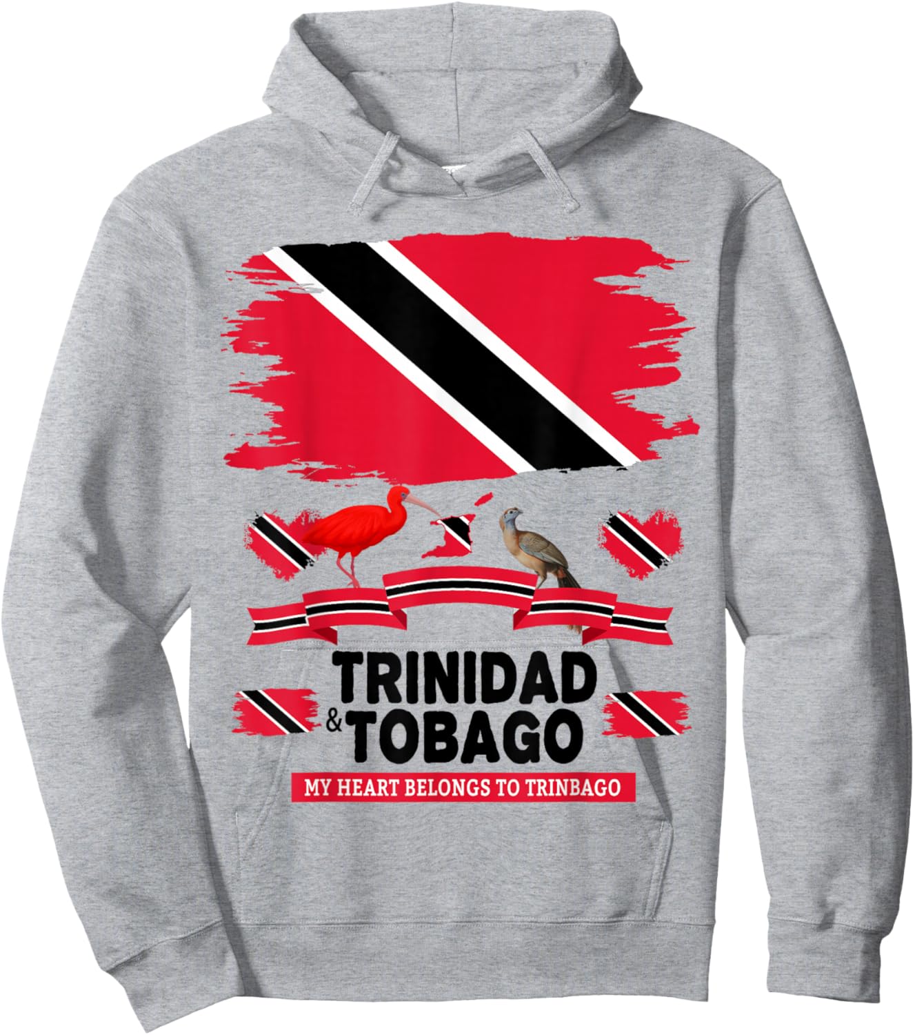 Trinidad Flag Idea with Trinidad & Tobago Culture Hoodie - Hoodie | Ash