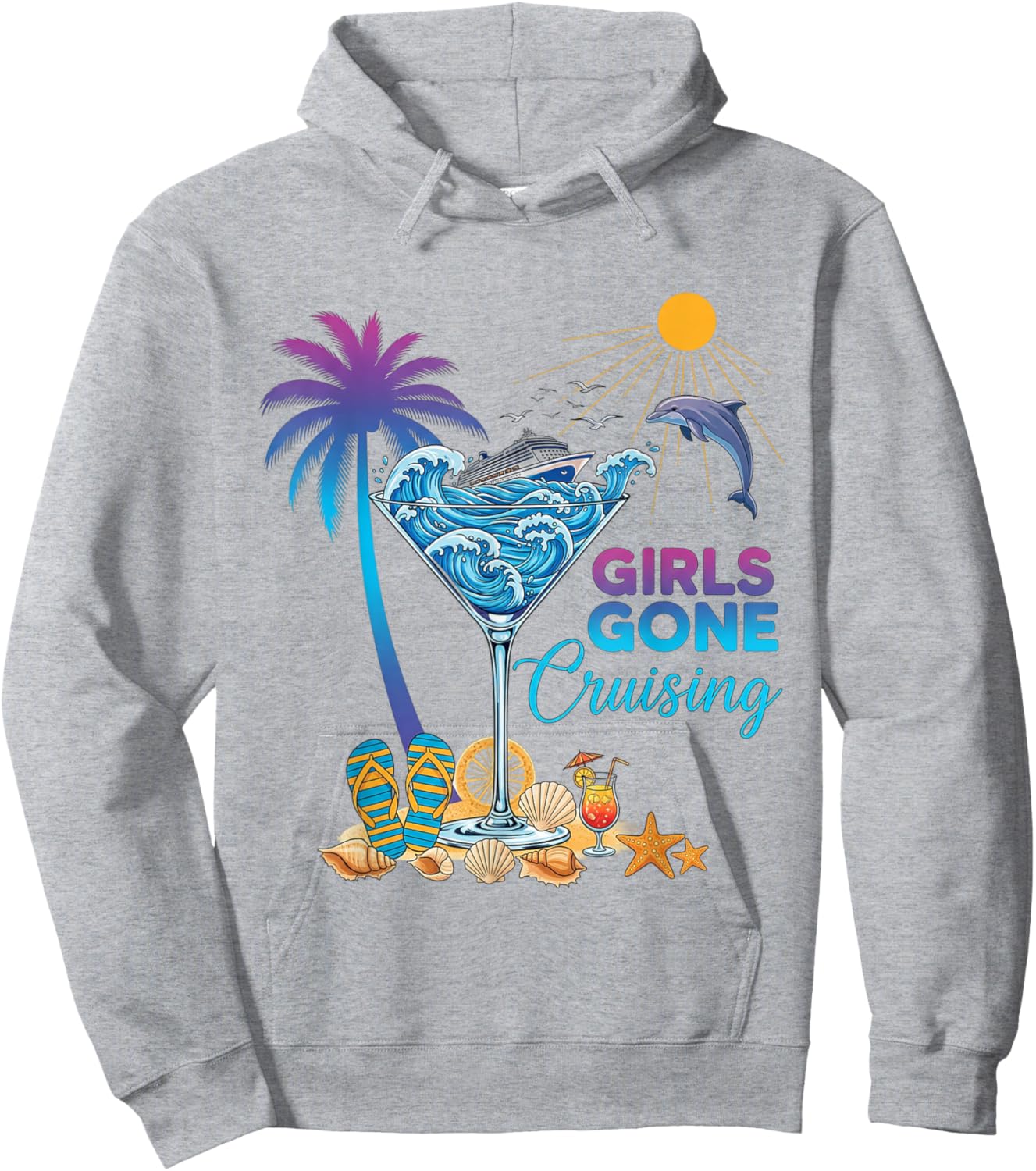 Girls Gone Cruising Trip 2026 Cruise Besties Friends Hoodie - Hoodie | Ash