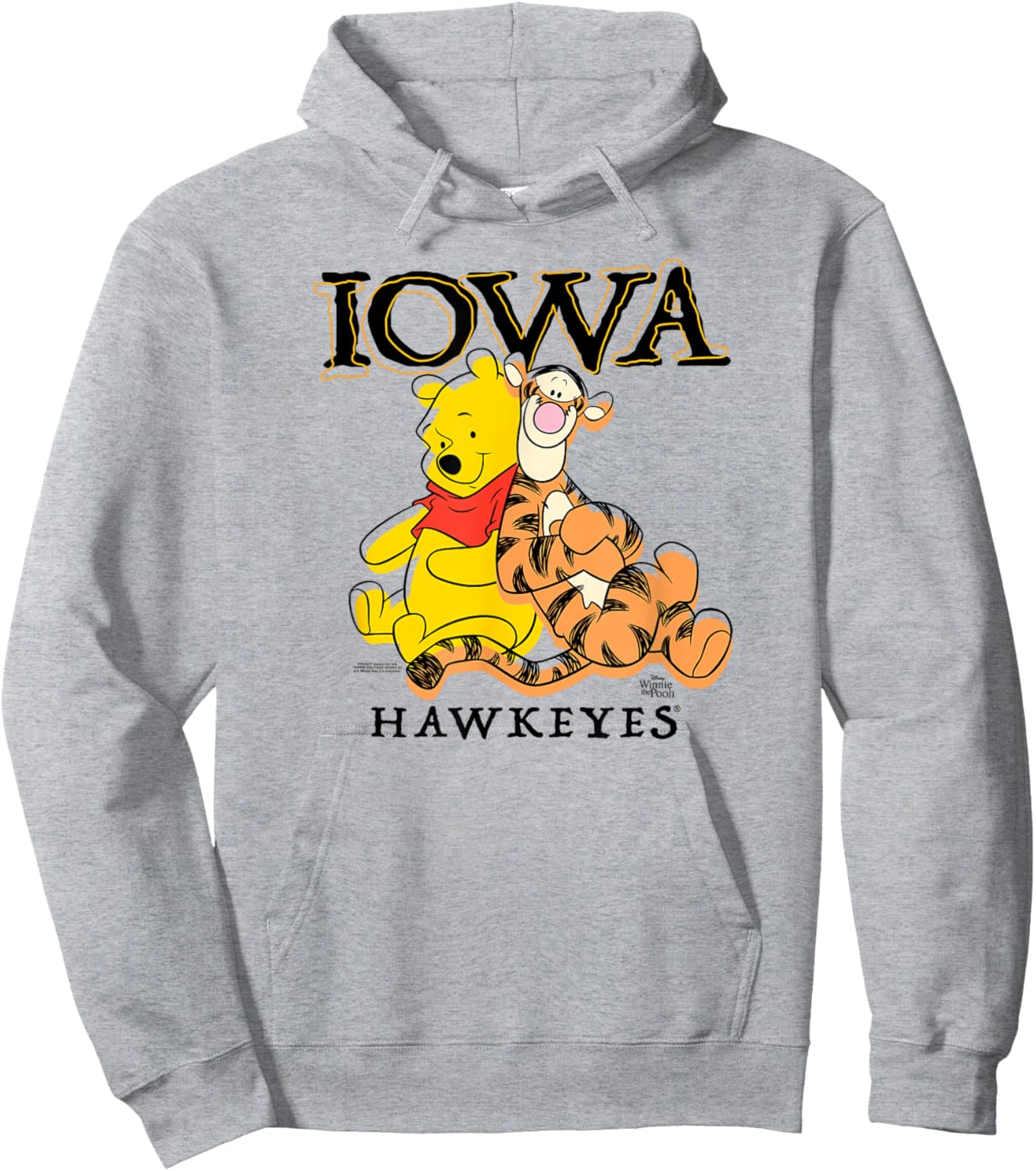 Iowa Hawkeyes Winnie The Pooh and Tigger Gray Hoodie - Hoodie | Ash