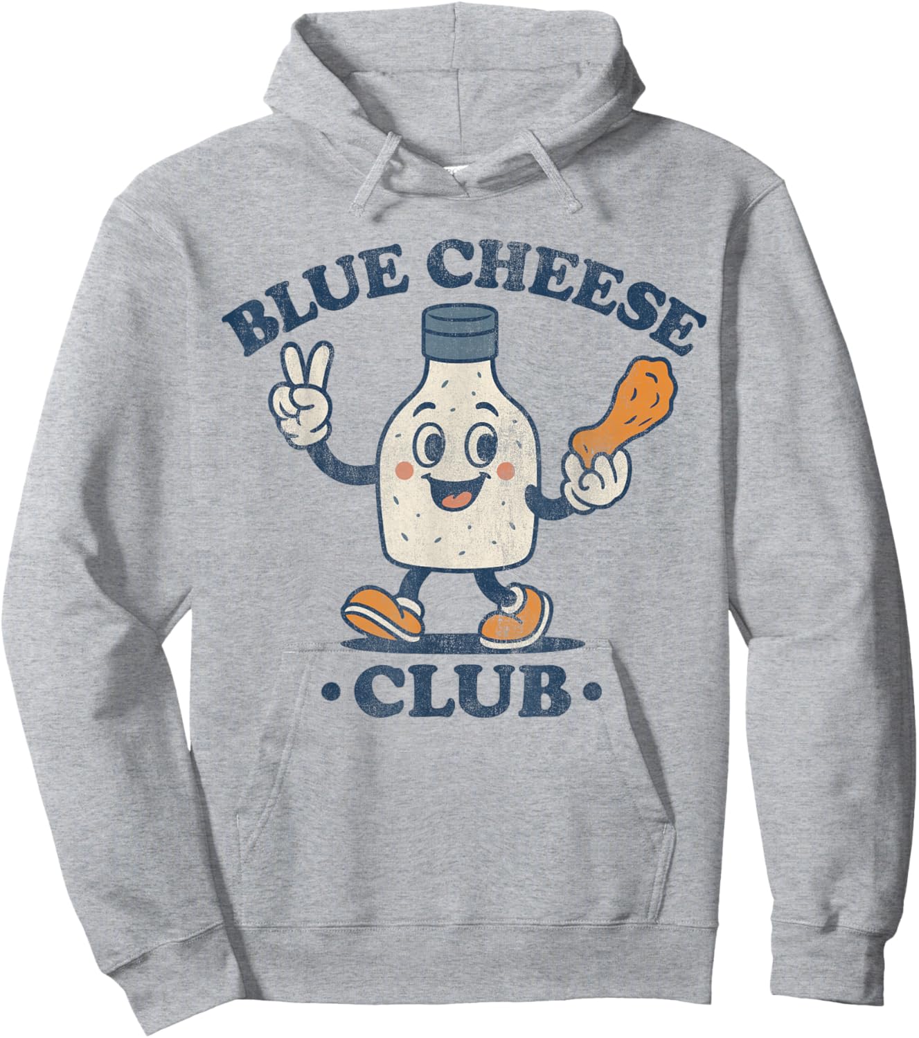 Vintage Blue Cheese Club Retro Hoodie - Hoodie | Ash