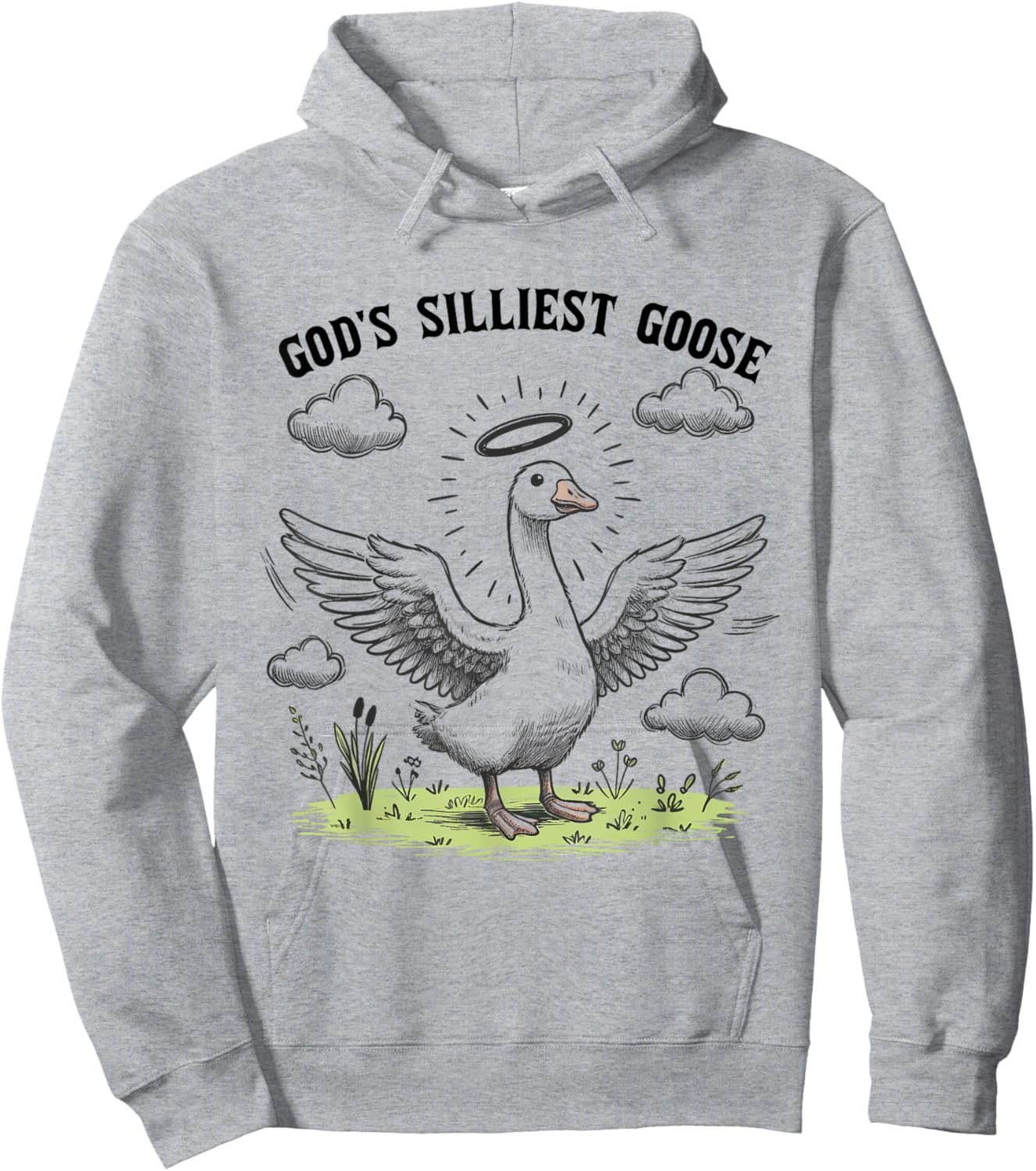 God's Silliest Goose Funny Duck Christian Men Women Kids Hoodie - Hoodie | Ash