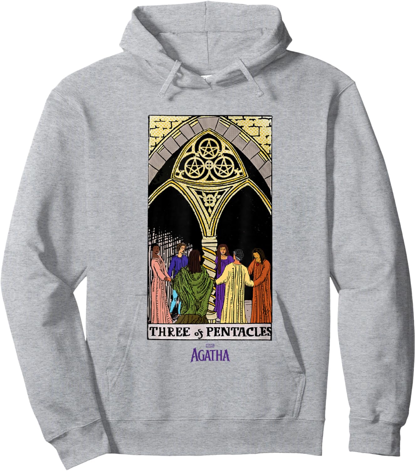 Marvel Agatha All Along Three of Pentacles Vintage Tarot Hoodie - Hoodie | Ash