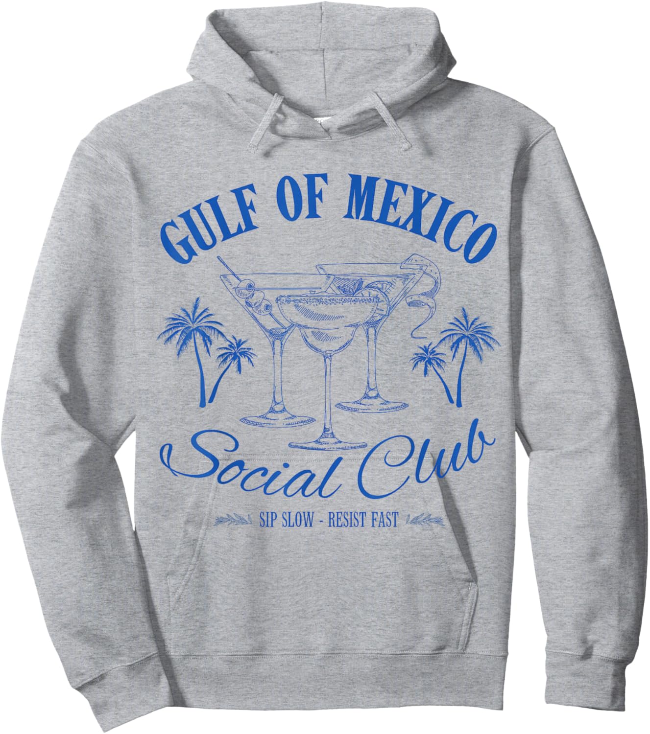 Gulf Of Mexico Social Club - Vintage Style Cocktail Hoodie - Hoodie | Ash