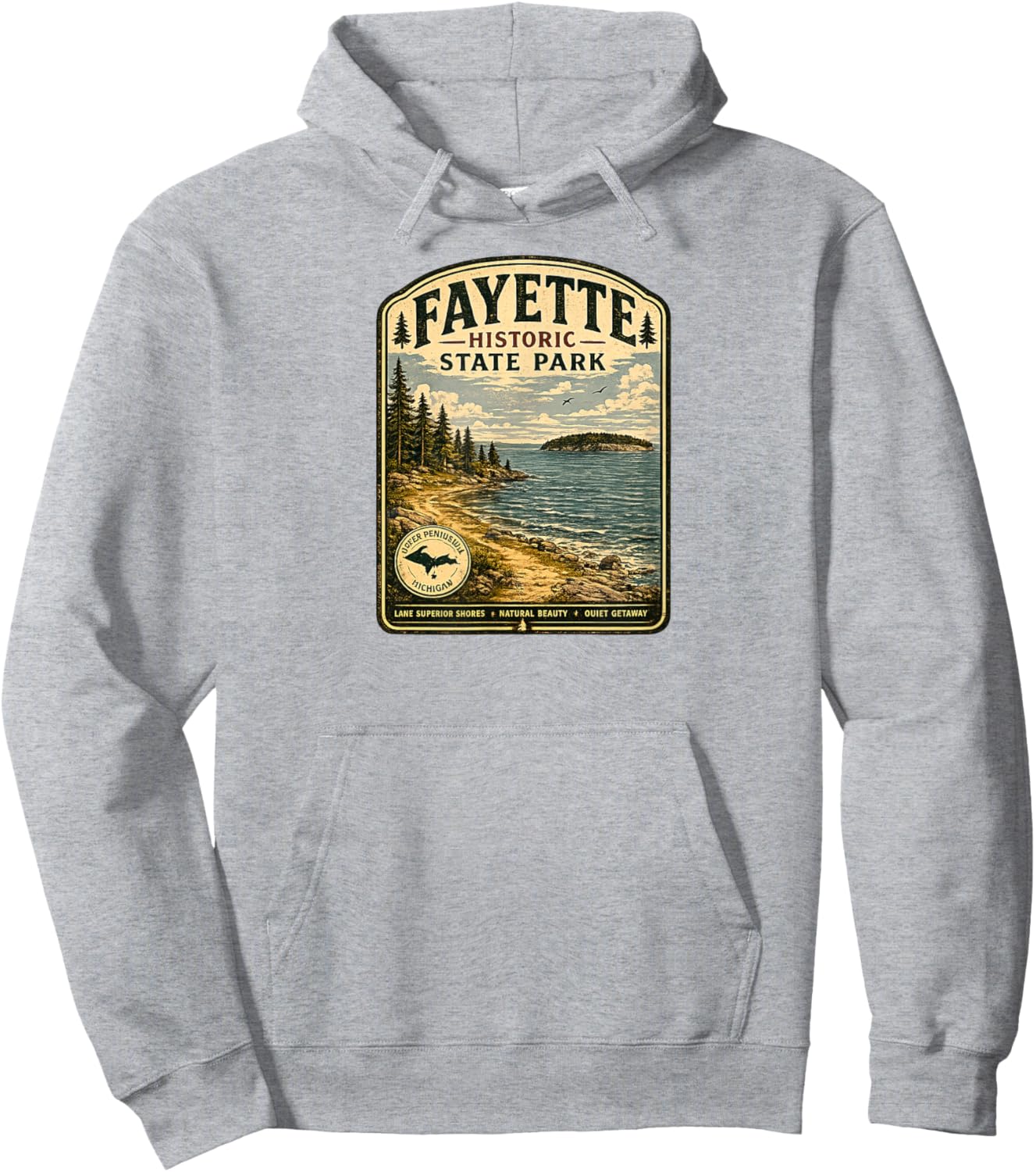 Fayette Historic State Park Michigander Michigan MI Travel Hoodie - Hoodie | Ash