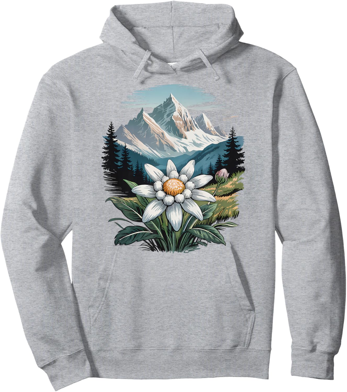 Edelweiss Alpine Flower Austria Bavaria Switzerland Hoodie - Hoodie | Ash