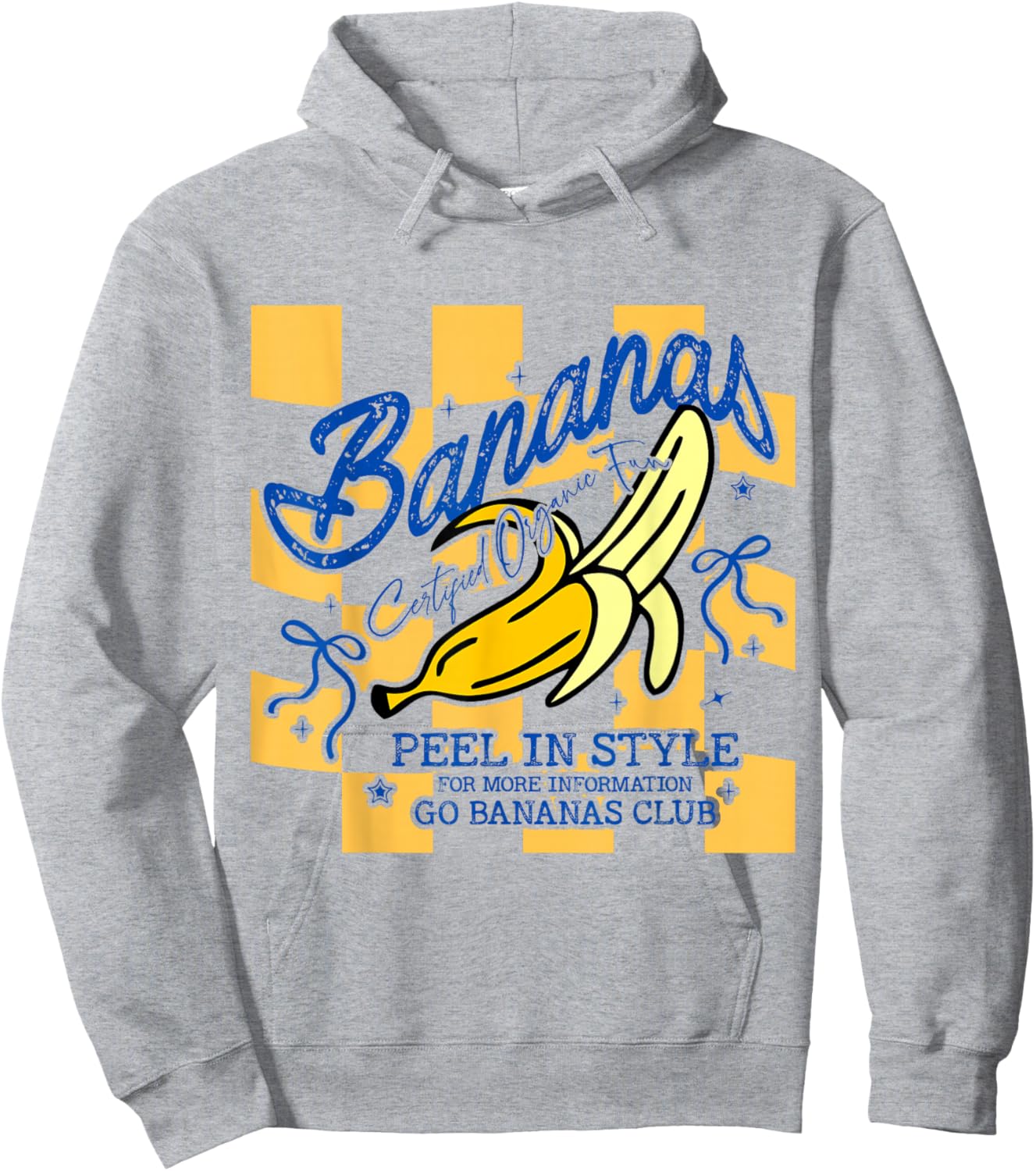 That's Bananas Funny Summer Striped Coquette Preppy Hoodie - Hoodie | Ash