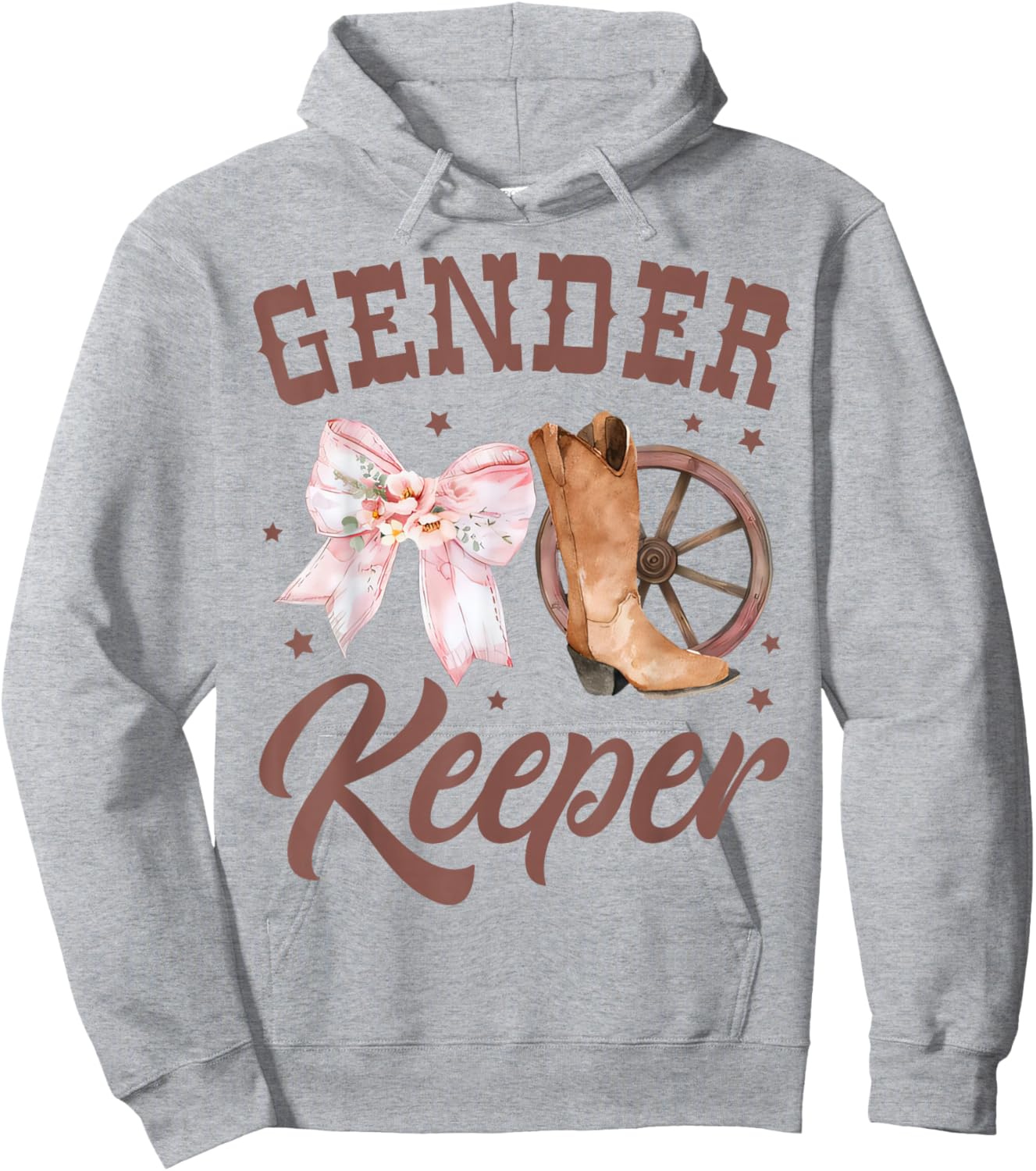 Western Gender Reveal Keeper of the Gender Baby Announcement Hoodie - Hoodie | Ash