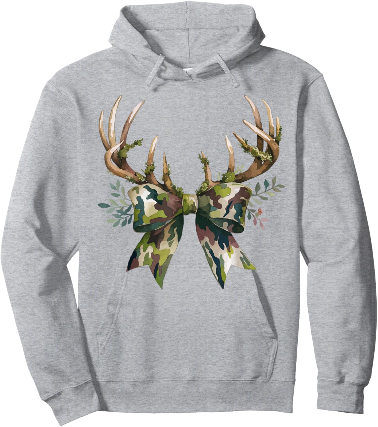 Coquette Camo Bow Camouflage Antlers Hunting Duck Women Girl Hoodie - Hoodie | Ash