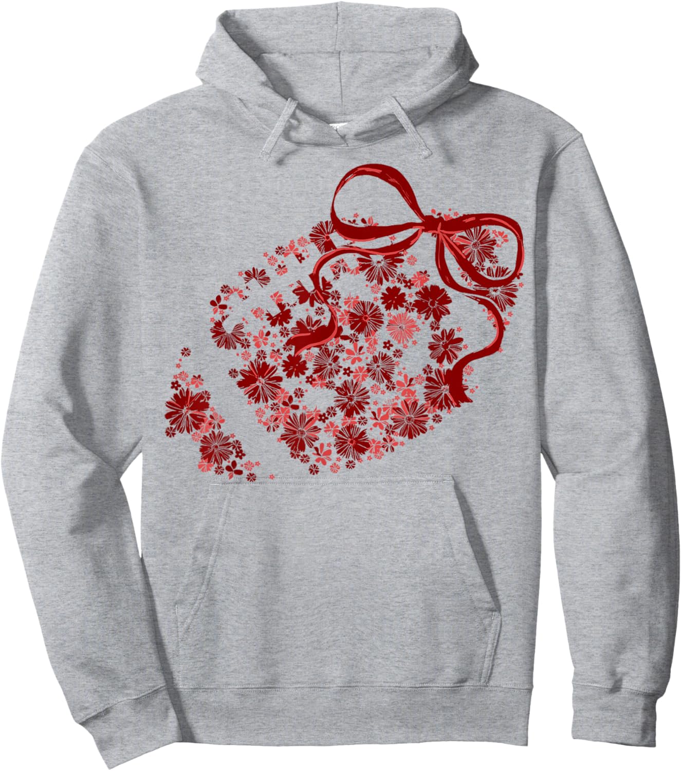 Floral Football Game Day Girly Coquette Team Spirit Maroon Hoodie - Hoodie | Ash