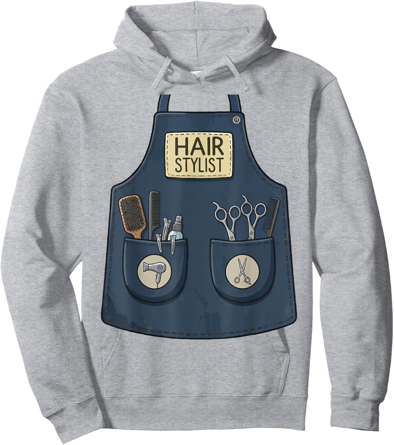 Hair Stylist Funny Hairdresser Apron Cosmetology Costume Hoodie - Hoodie | Ash