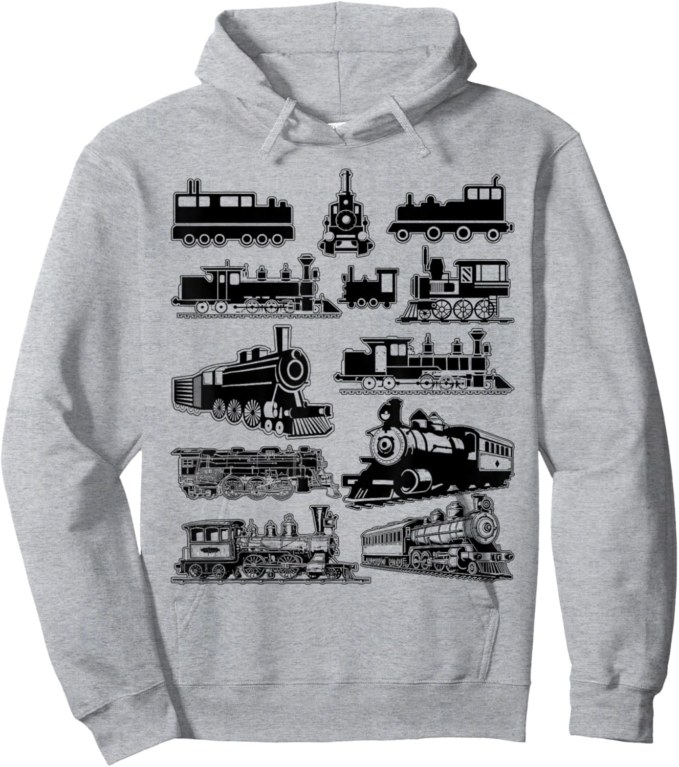Vintage Steam Train Locomotive Toddler Boys Kids Hoodie - Hoodie | Ash
