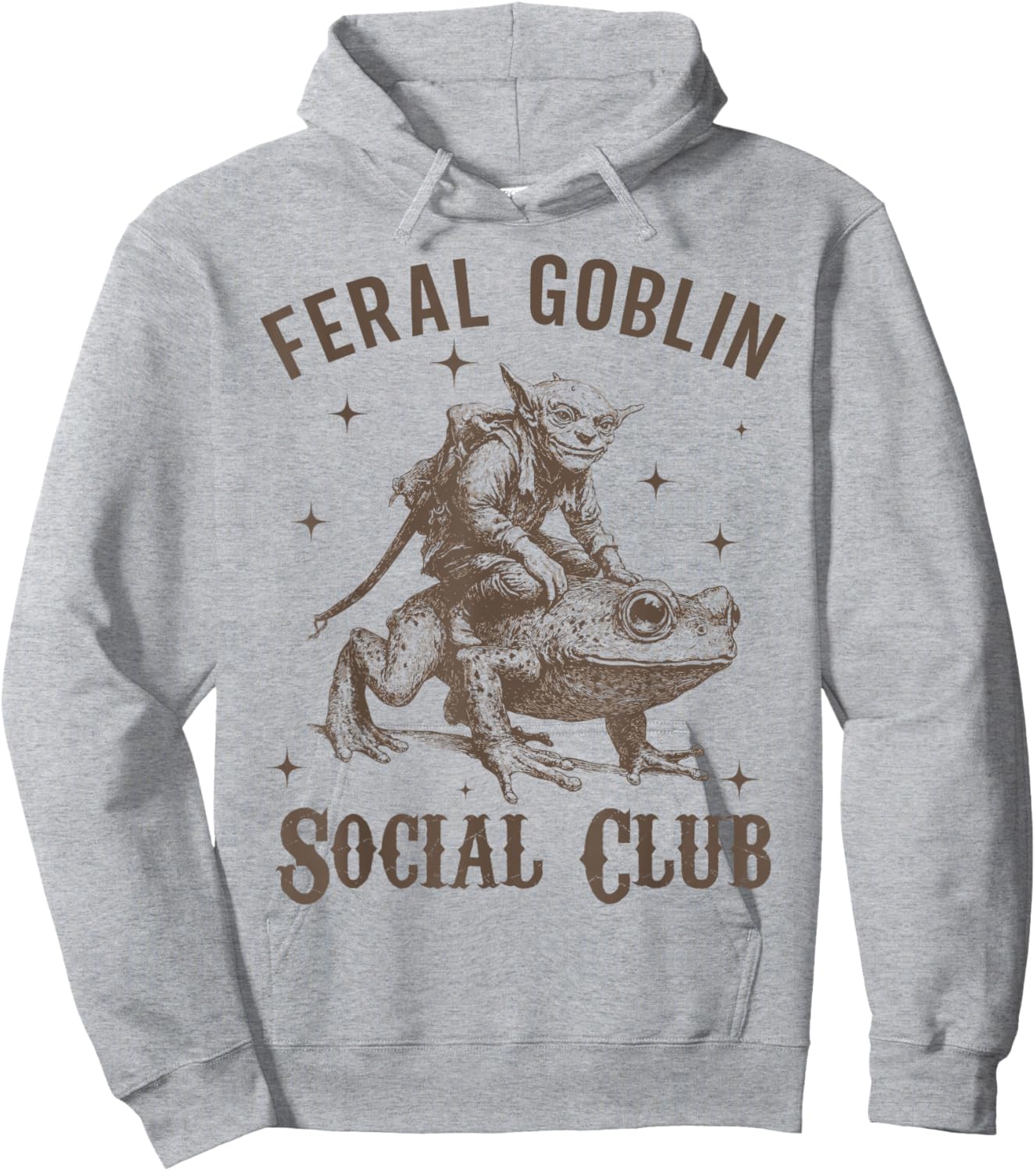 Funny Goblincore Feral Goblin Social Club Hoodie - Hoodie | Ash