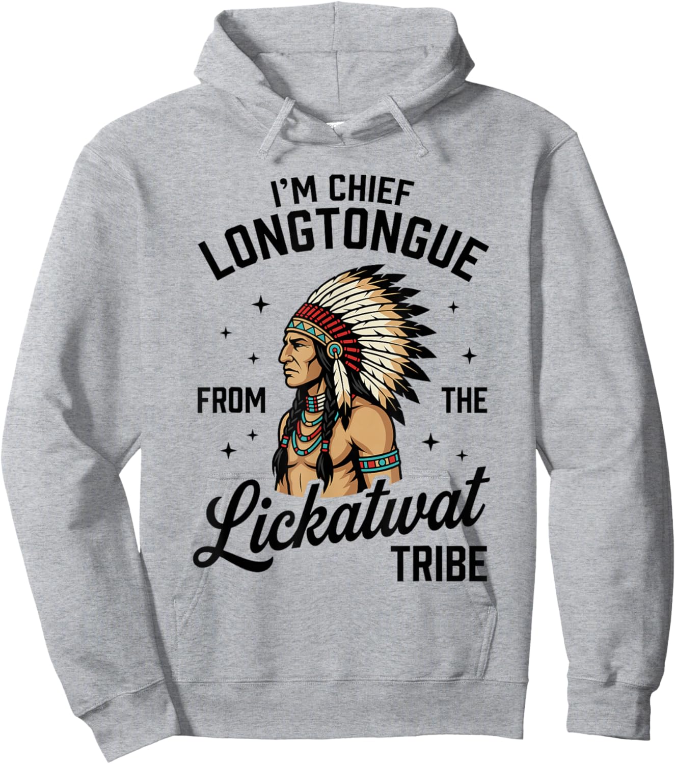 Chief Longtongue from The Lickatwat Tribe Inappropriate Hoodie - Hoodie | Ash