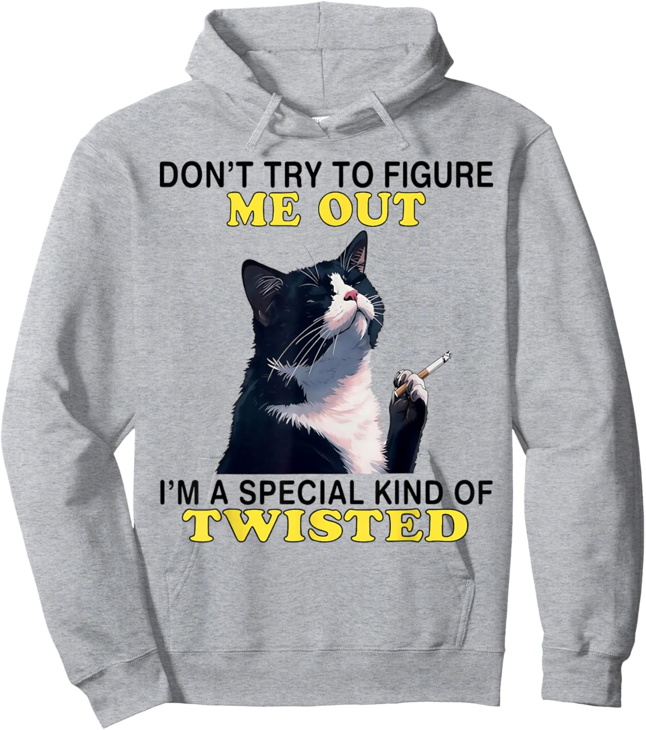 Cat Don't Try to Figure Me Out I'm A Special Kind of Twisted Hoodie - Hoodie | Ash