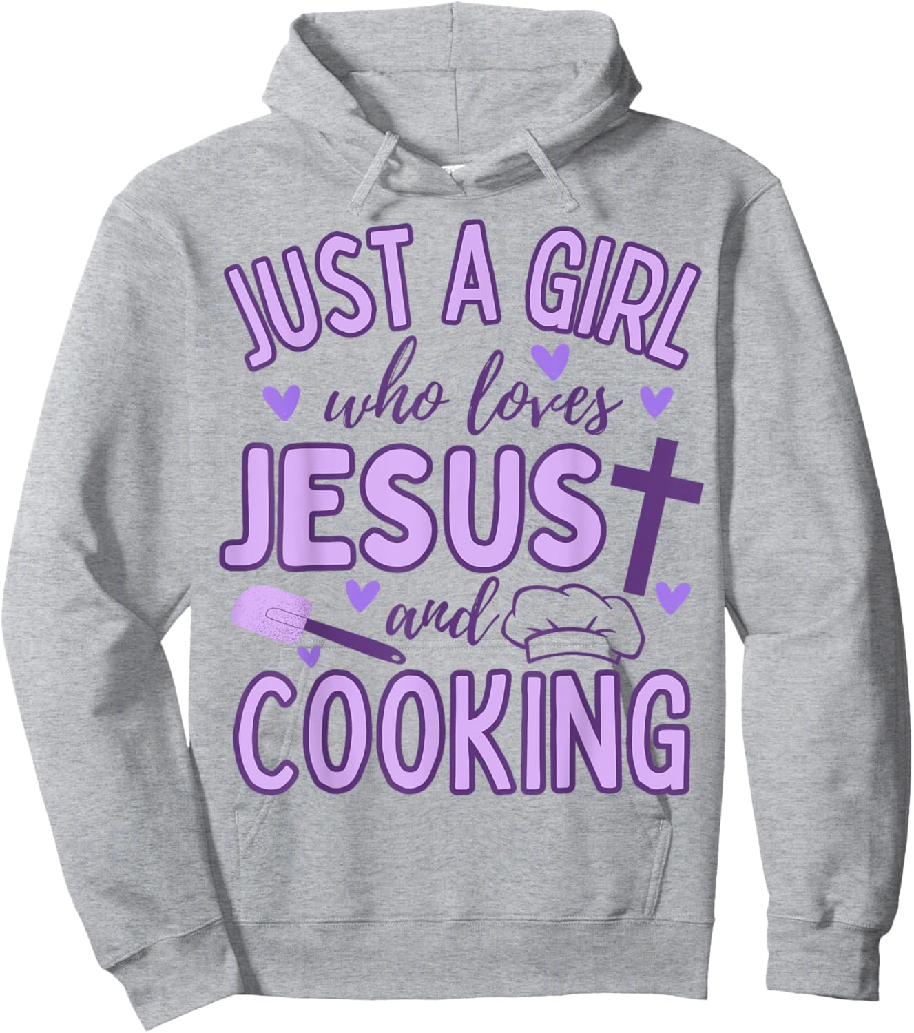 Just A Girl Who Loves Jesus and Cooking Christian Funny Chef Hoodie - Hoodie | Ash