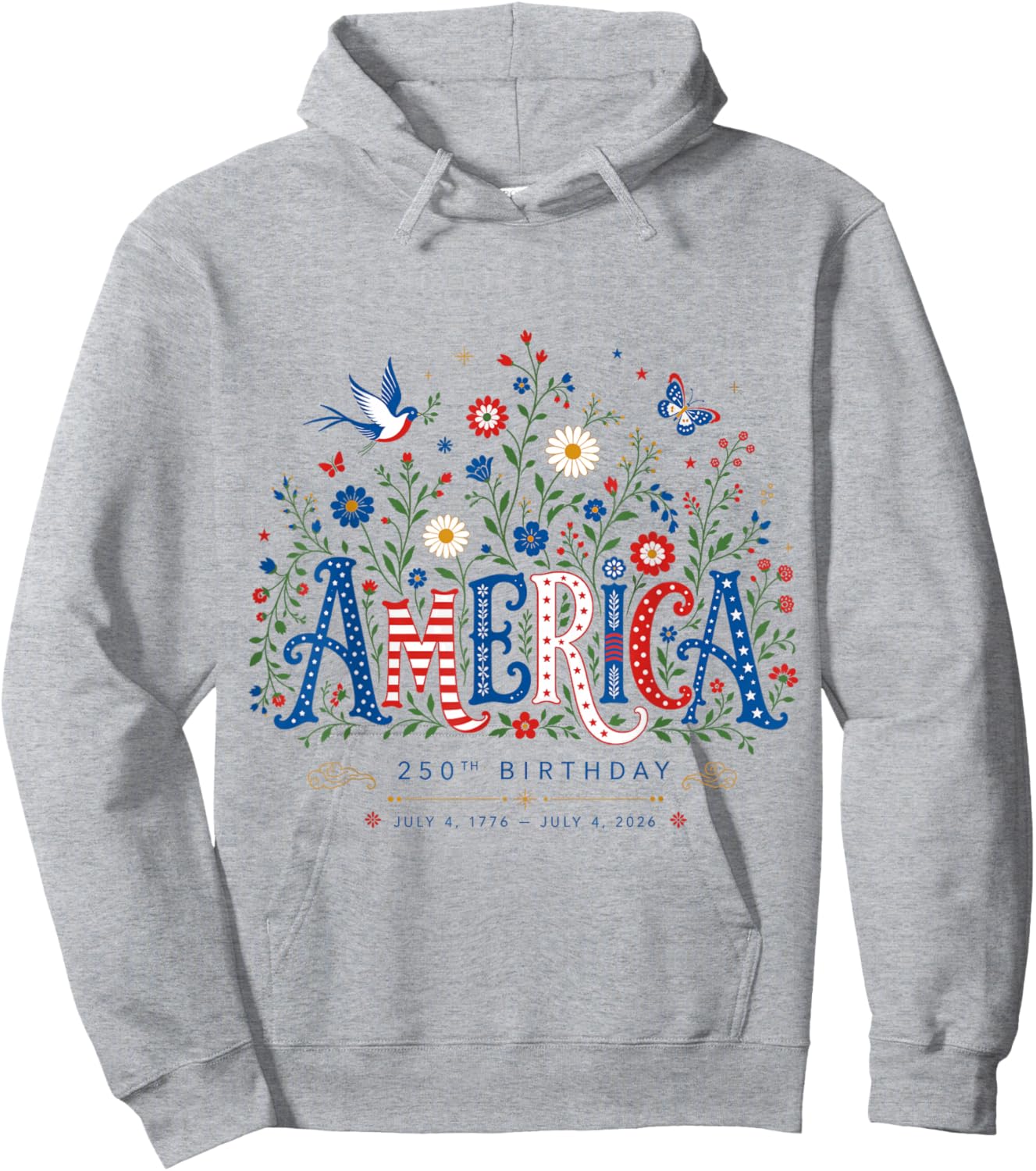 250 Years America Anniversary USA 250th Birthday Apparel Hoodie - Hoodie | Ash