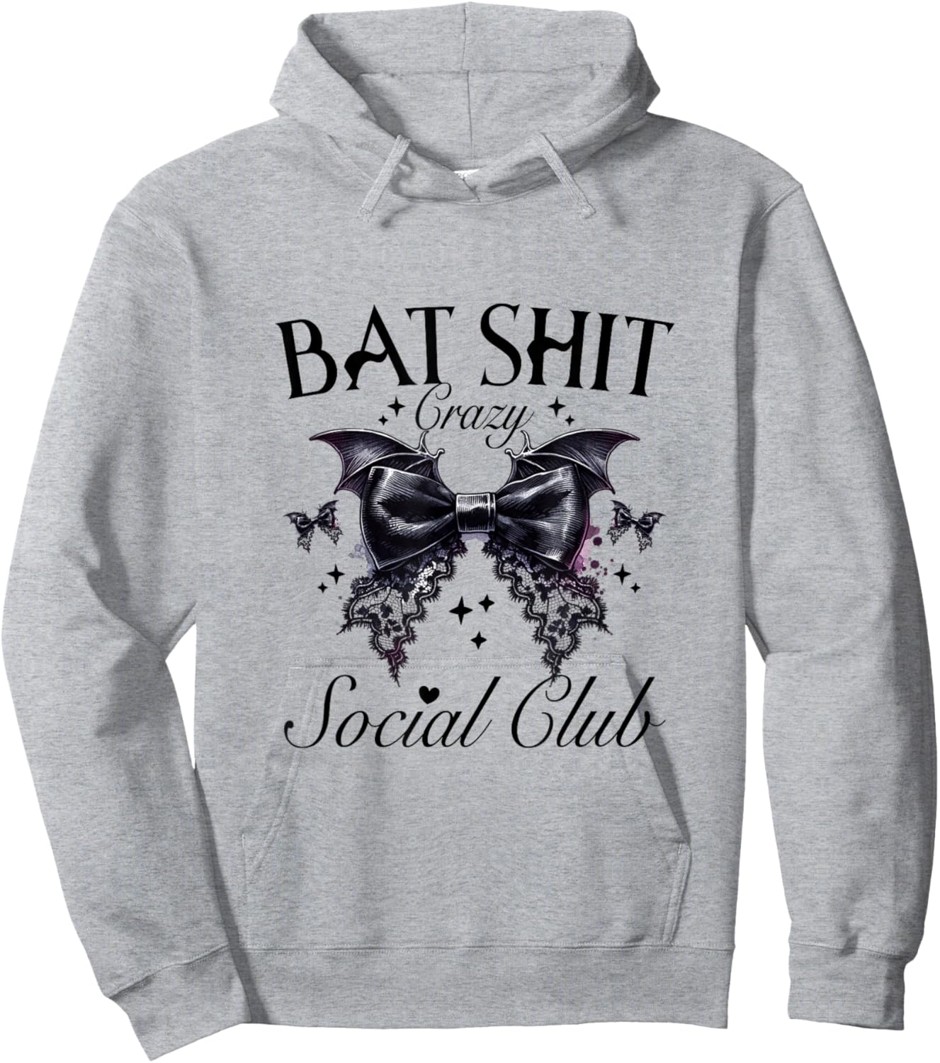 Halloween Bat Shit Crazy Social Club Funny Goth Mom Life Hoodie - Hoodie | Ash