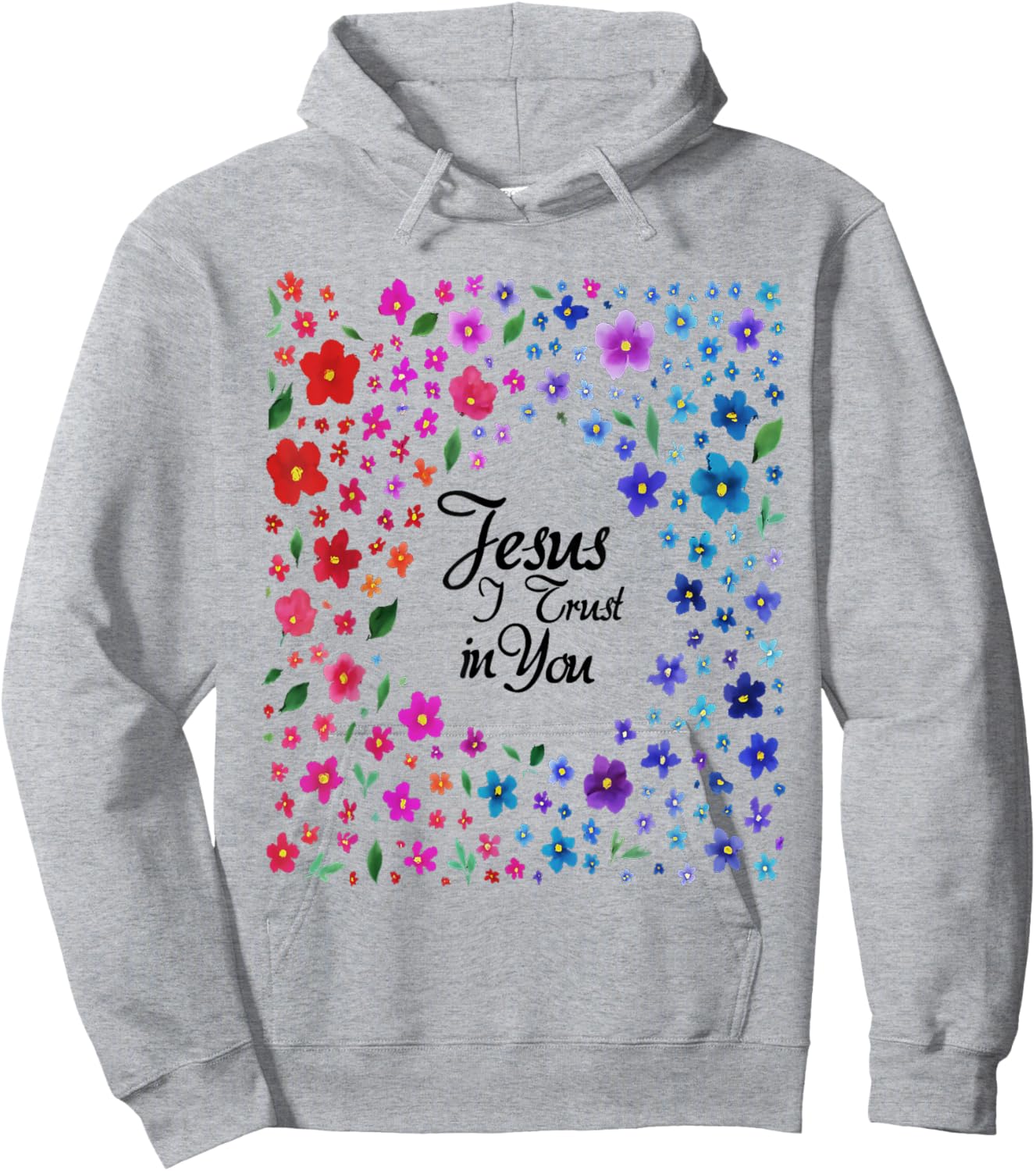 Faith and Trust in Jesus Divine Mercy Prayer Print Hoodie - Hoodie | Ash