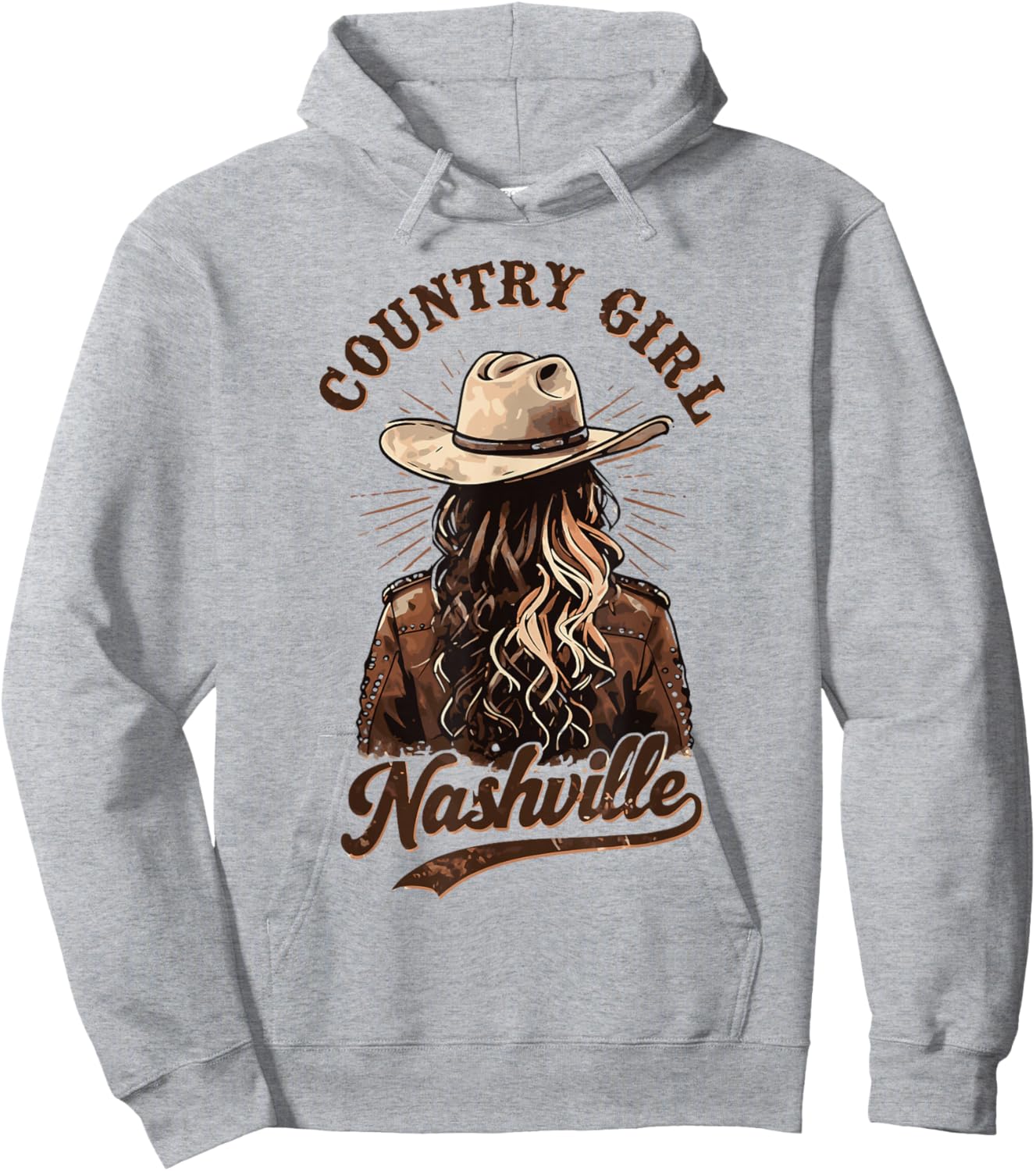 Nashville Country Music Cow Girl Vacation Bride Bachelorette , white, S Hoodie - Hoodie | Ash