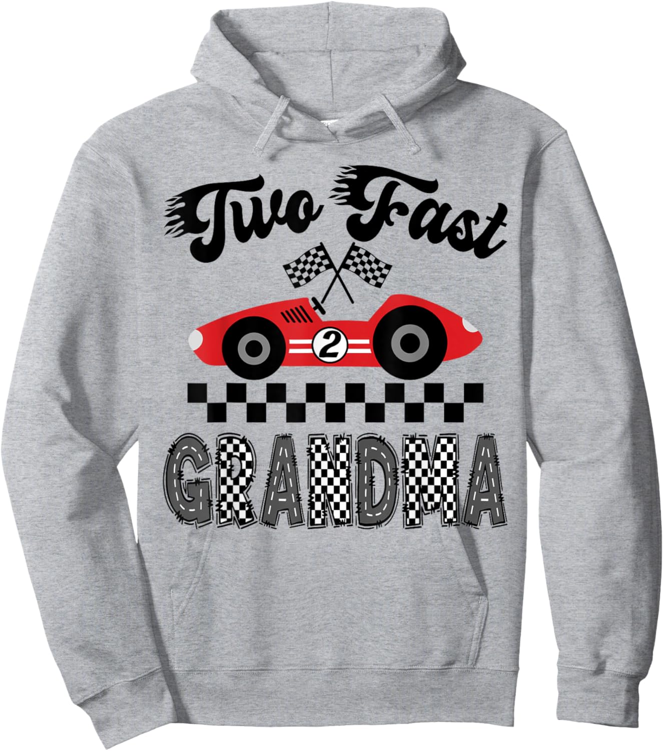 Two Fast Grandma of The Birthday Boy Racing Car Matching Hoodie - Hoodie | Ash
