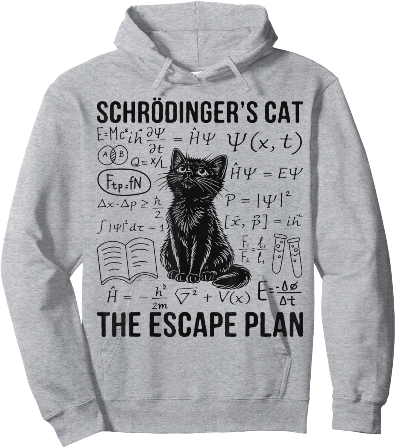 Schrodinger Cat Escape Plan Quantum Mechanics Physics Hoodie - Hoodie | Ash