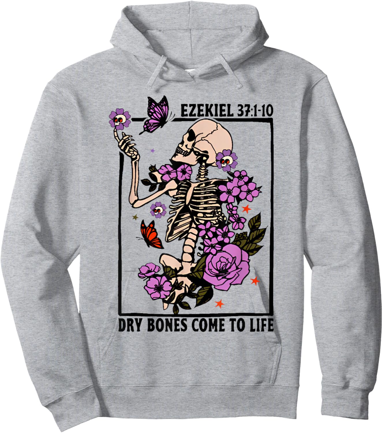 Dry Bone Come To Life Skeleton Hoodie - Hoodie | Ash