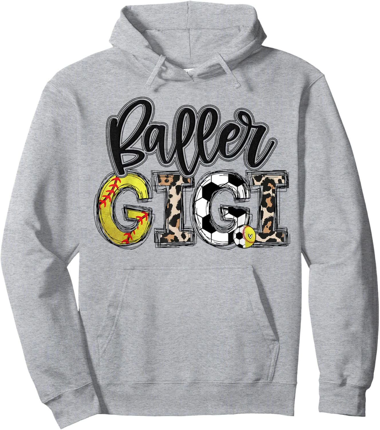 BallPark Gigi Softball Gigi Baller Gigi Soccer Mother's Day Hoodie - Hoodie | Ash