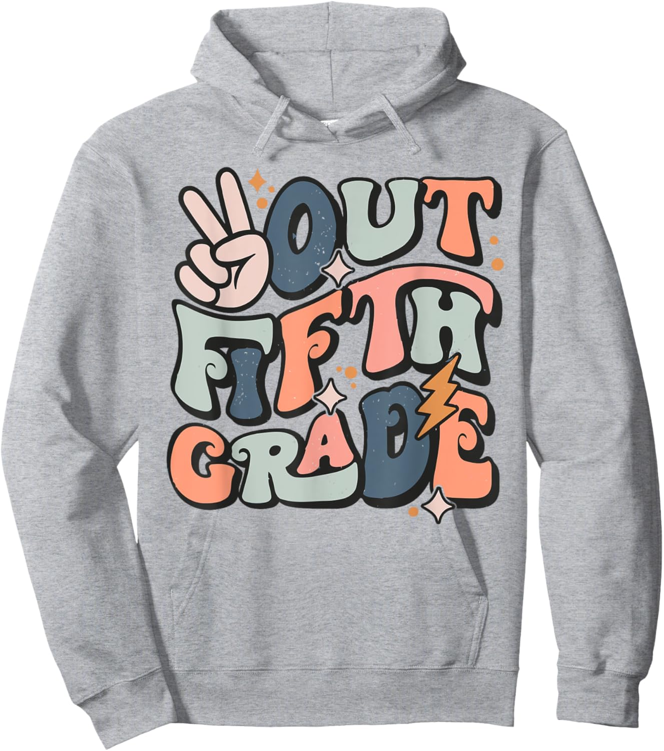 Last Day Of 5th Grade Peace Out Fifth Grade Graduation Hoodie - Hoodie | Ash