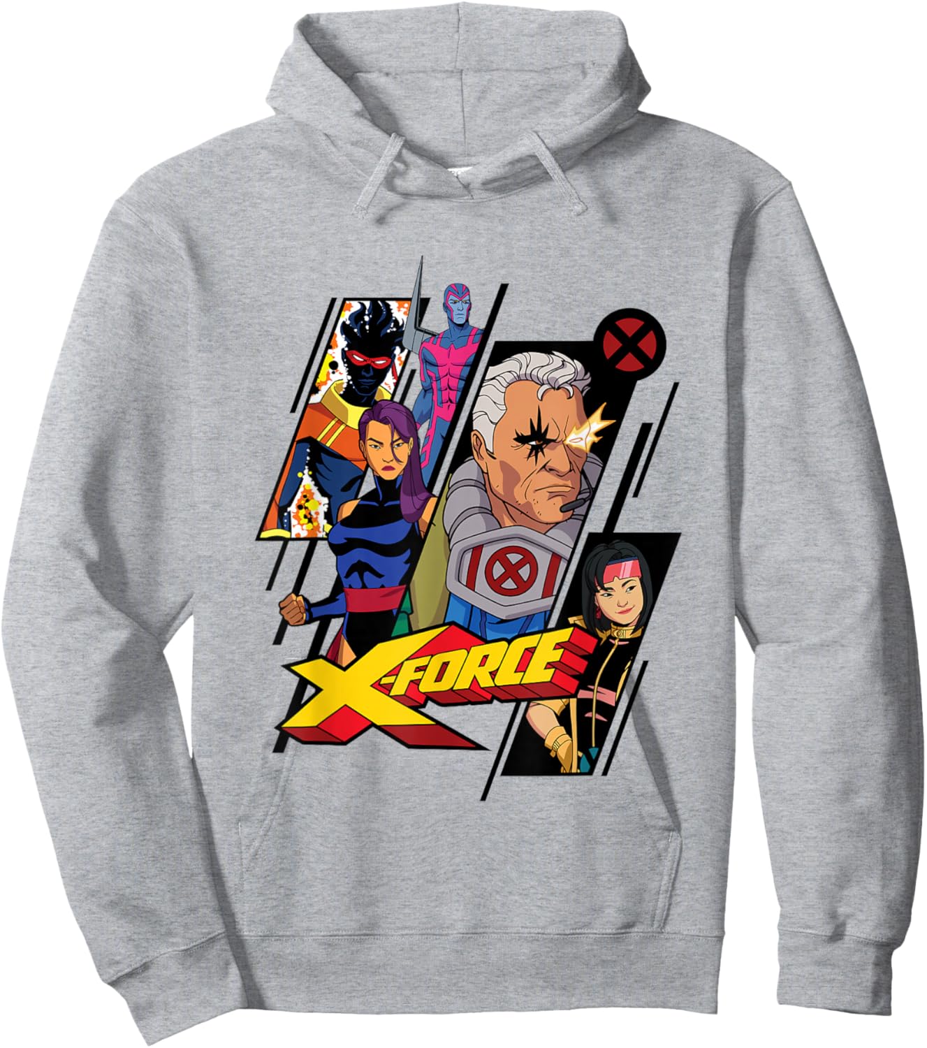 Marvel X-Men '97 X-Force Cable Jubilee Psylocke Comic Hoodie - Hoodie | Ash