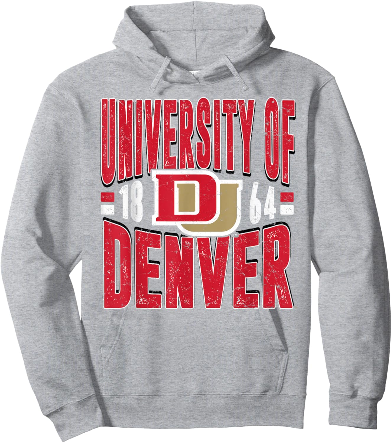 Denver Pioneers Vintage 90's Retro Gray Officially Licensed Hoodie - Hoodie | Ash