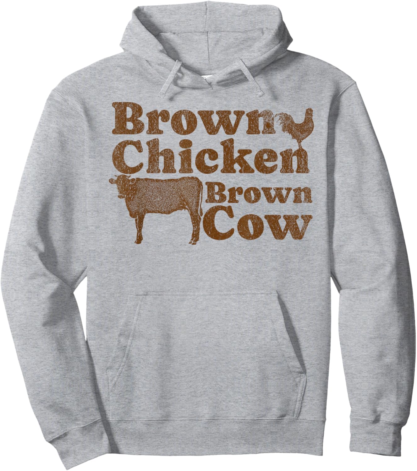 Brown Chicken Brown Cow 1970s Music Bow Chicka Wow Wow Joke Hoodie - Hoodie | Ash