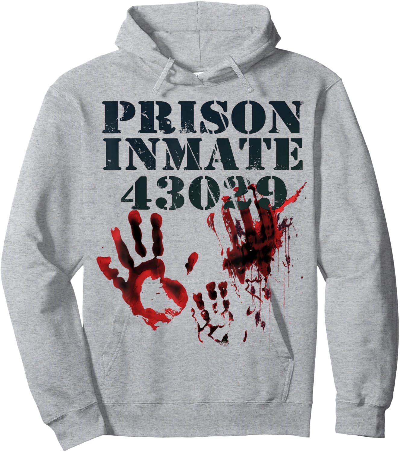 Prison Inmate Shirt Zombie Bloody Halloween Blood Splatter Hoodie - Hoodie | Ash