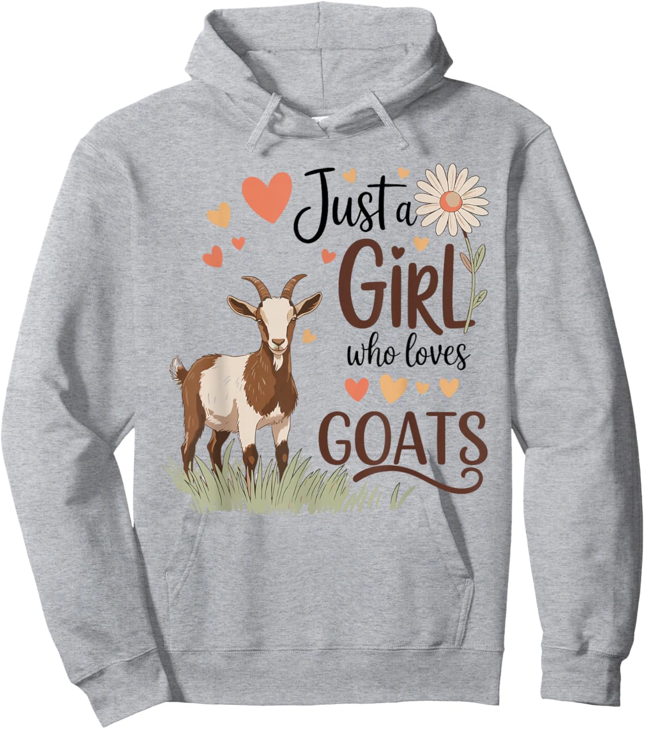 Just a Girl Who Loves Goats Cute for Girls Women Hoodie - Hoodie | Ash