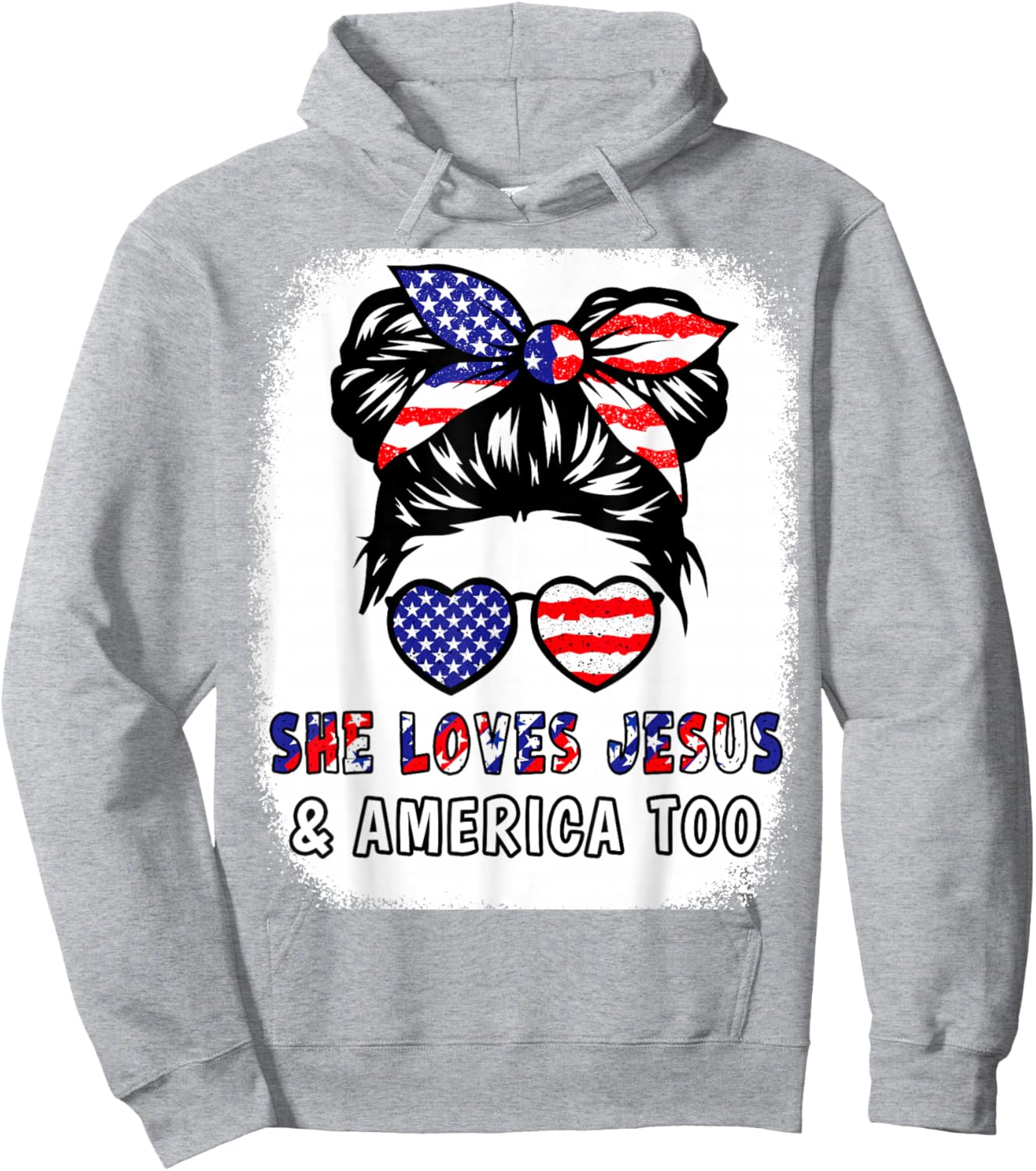 Girl Love Jesus America Cute 4th July Patriotic Teen Toddler Hoodie - Hoodie | Ash