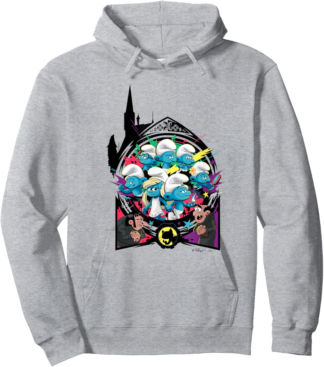 The Smurfs Movie Unite with Gargamel and Azrael Hoodie - Hoodie | Ash